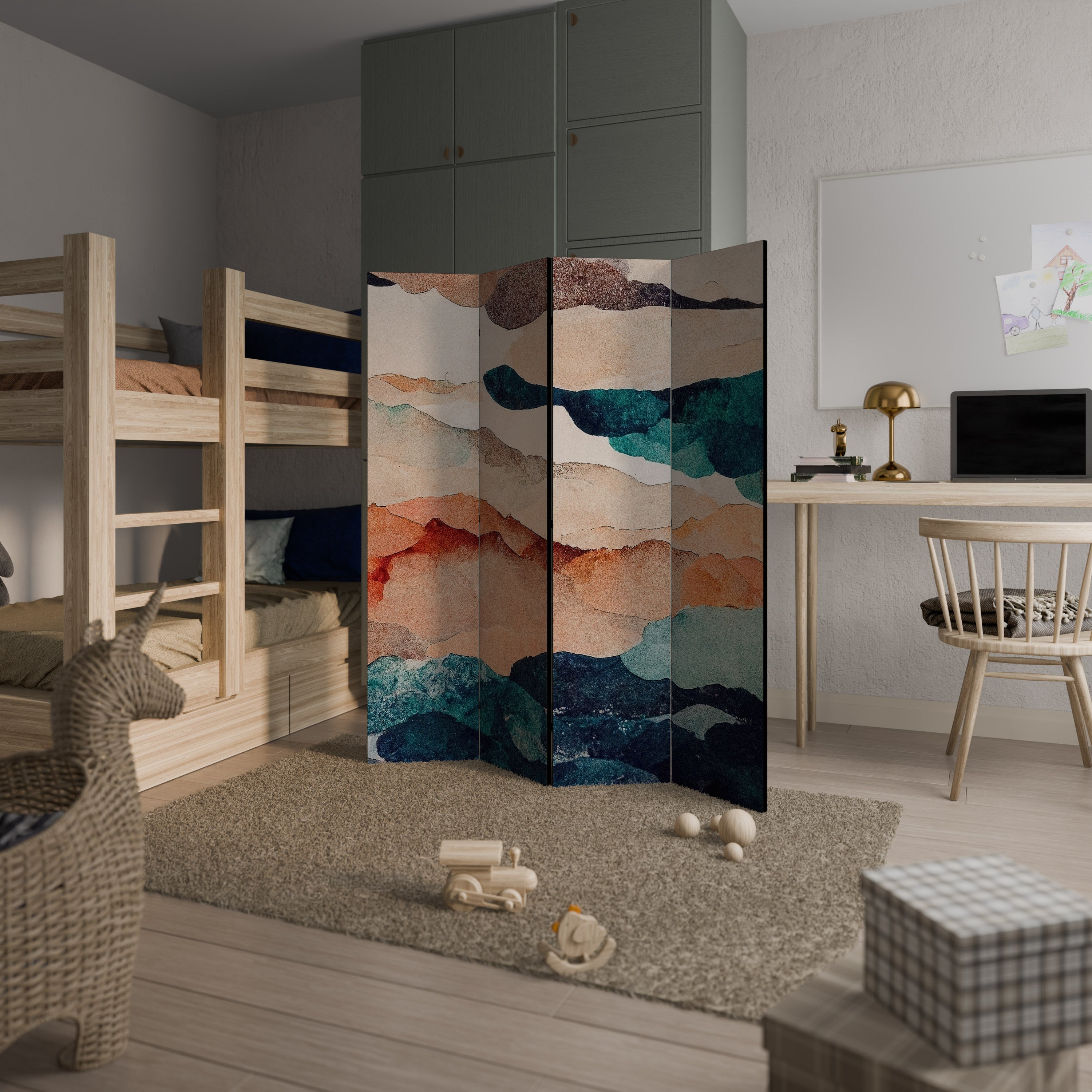 ABSTRACT LANDSCAPE 4-Panel Room Divider