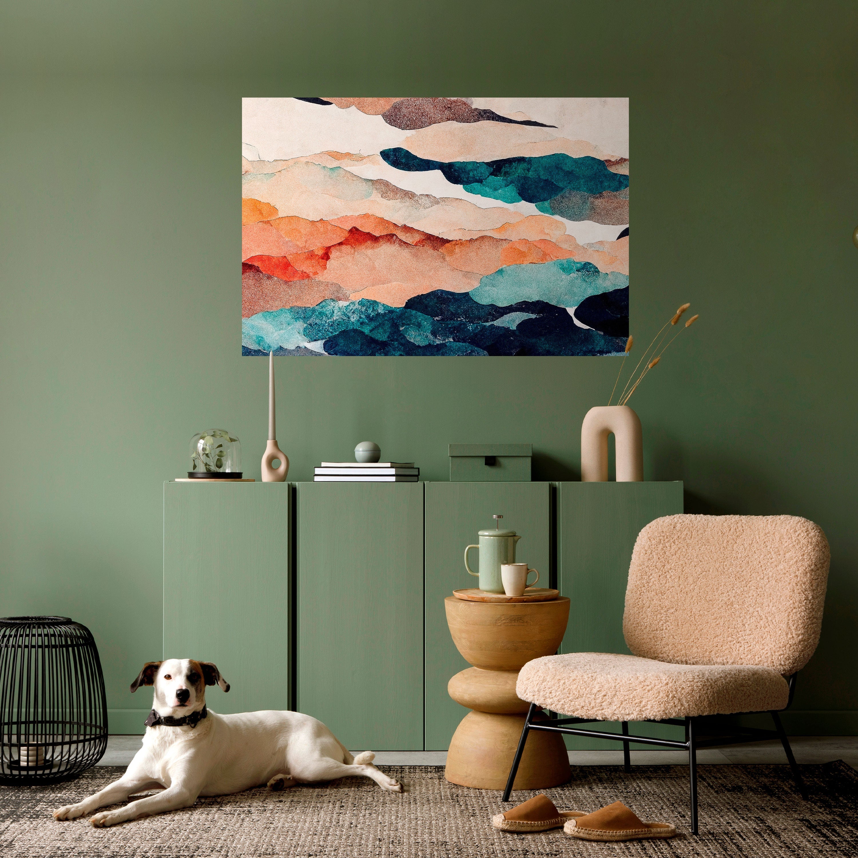 Affiche horizontale autocollante « Paysage abstrait »