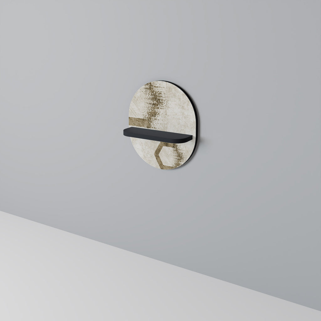 HEXAGONAL SHAPES Oval Art Shelf In Black Finish