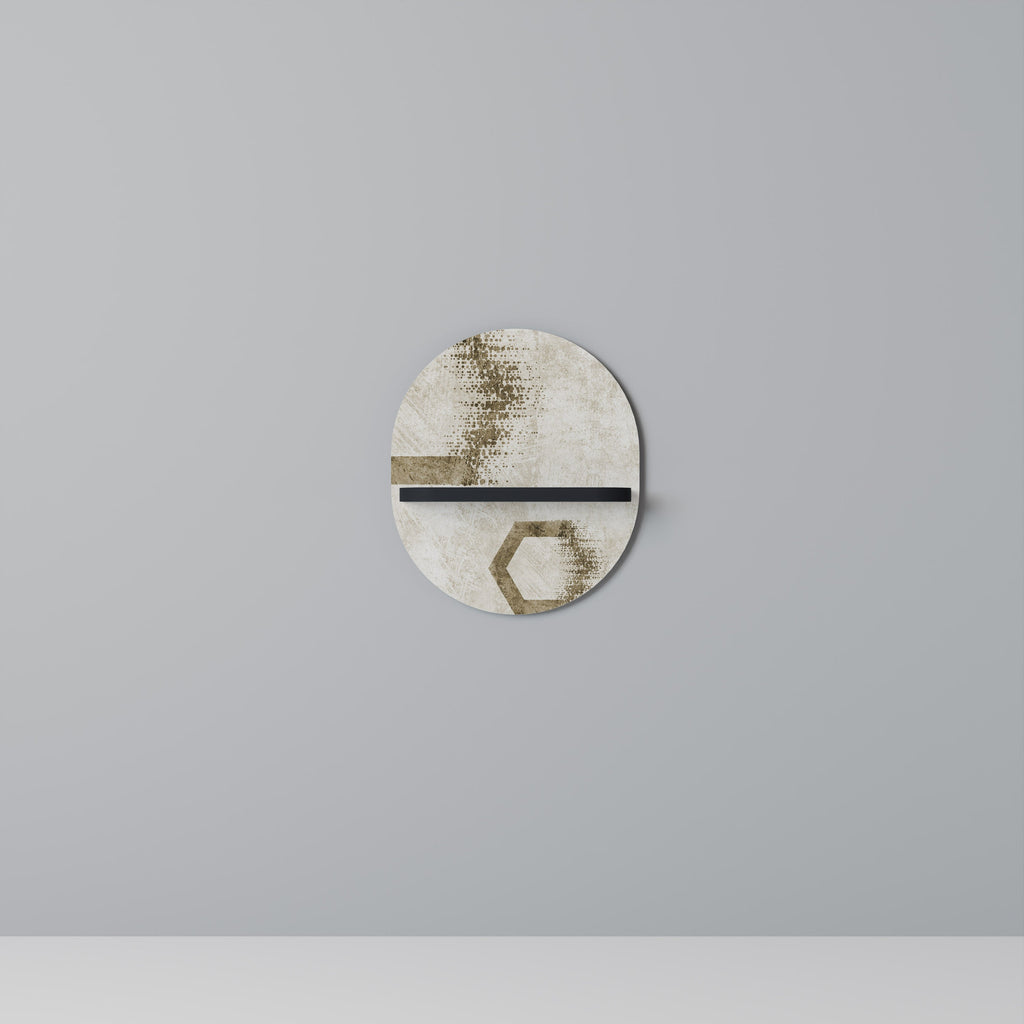 HEXAGONAL SHAPES Oval Art Shelf In Black Finish