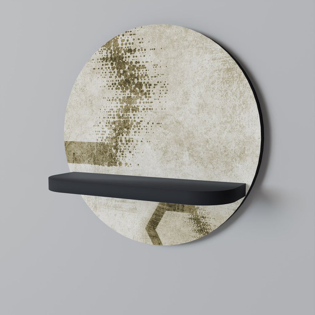 Étagère d'art ronde FORMES HEXAGONALES en finition noire