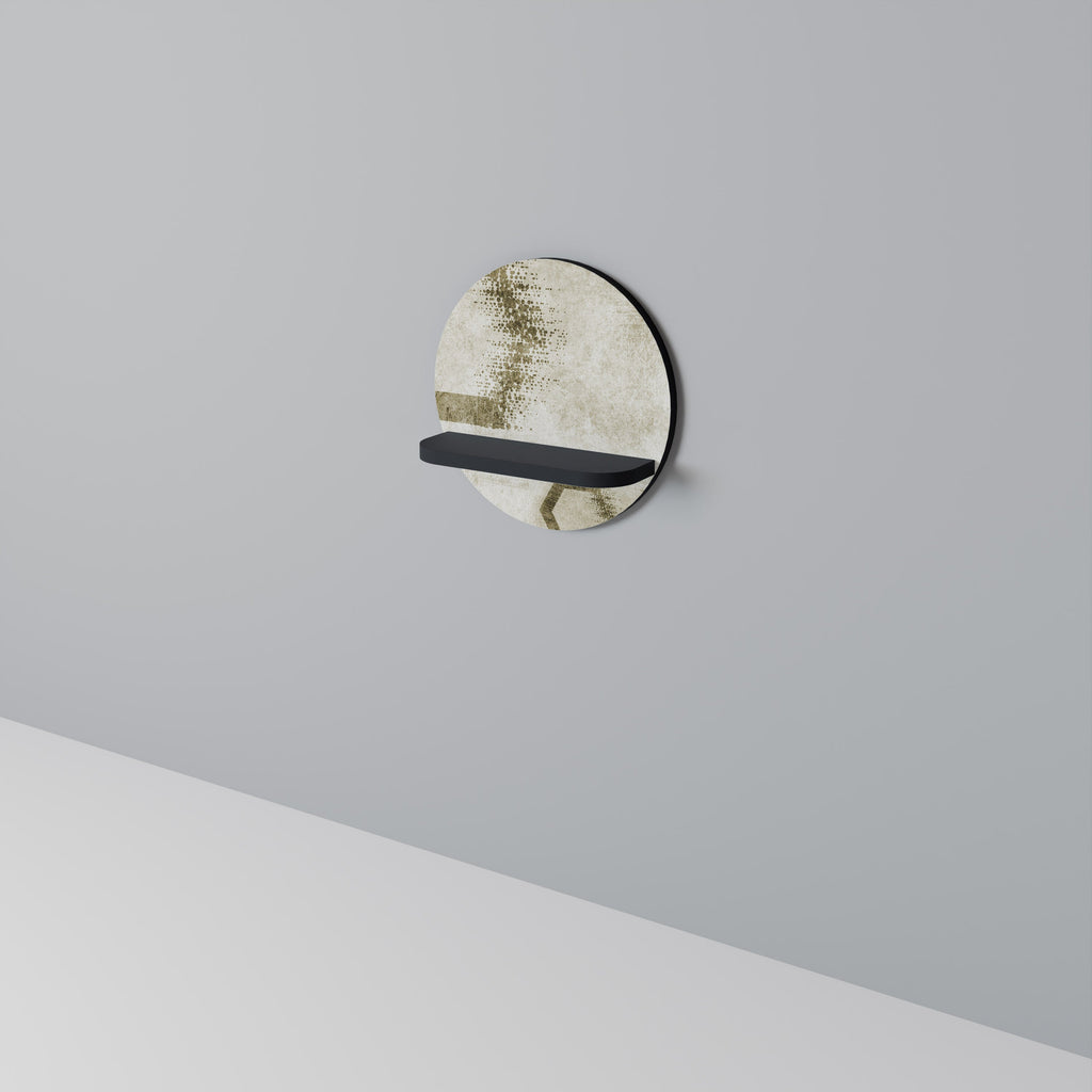 Étagère d'art ronde FORMES HEXAGONALES en finition noire