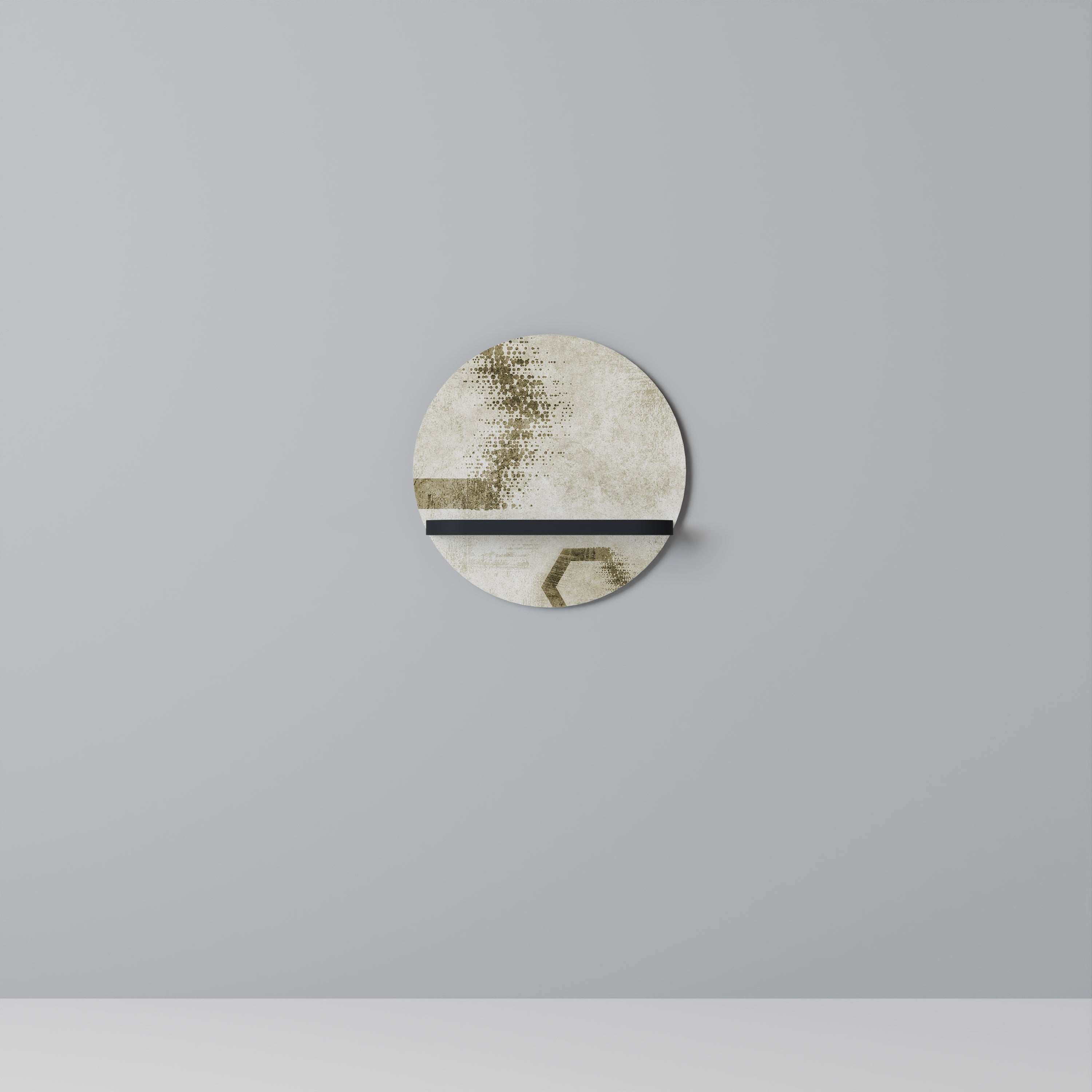 Étagère d'art ronde FORMES HEXAGONALES en finition noire