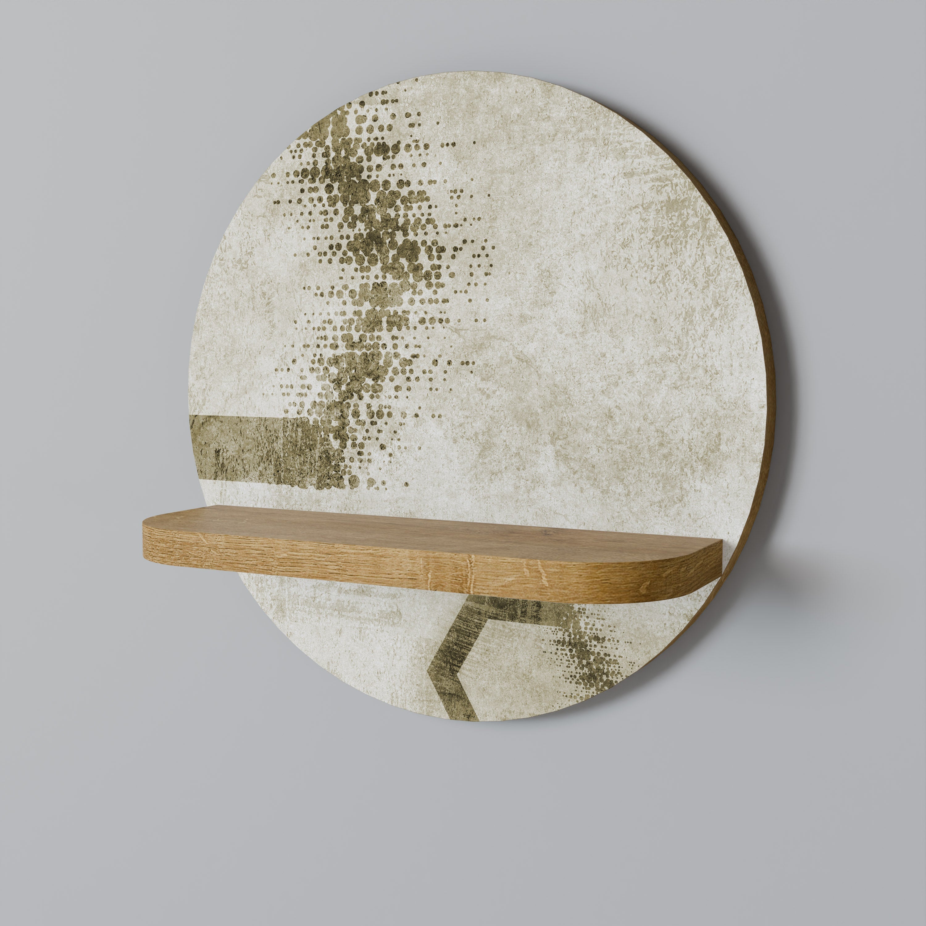 FORMES HEXAGONALES Étagère d'art ronde effet chêne