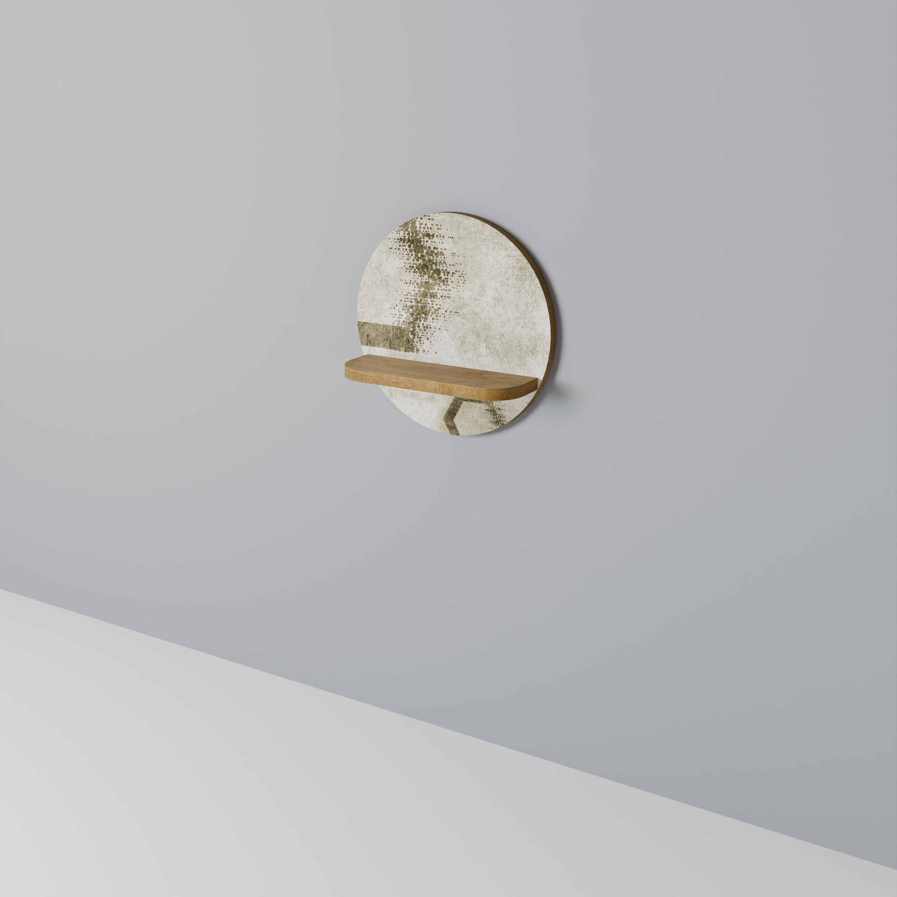 FORMES HEXAGONALES Étagère d'art ronde effet chêne