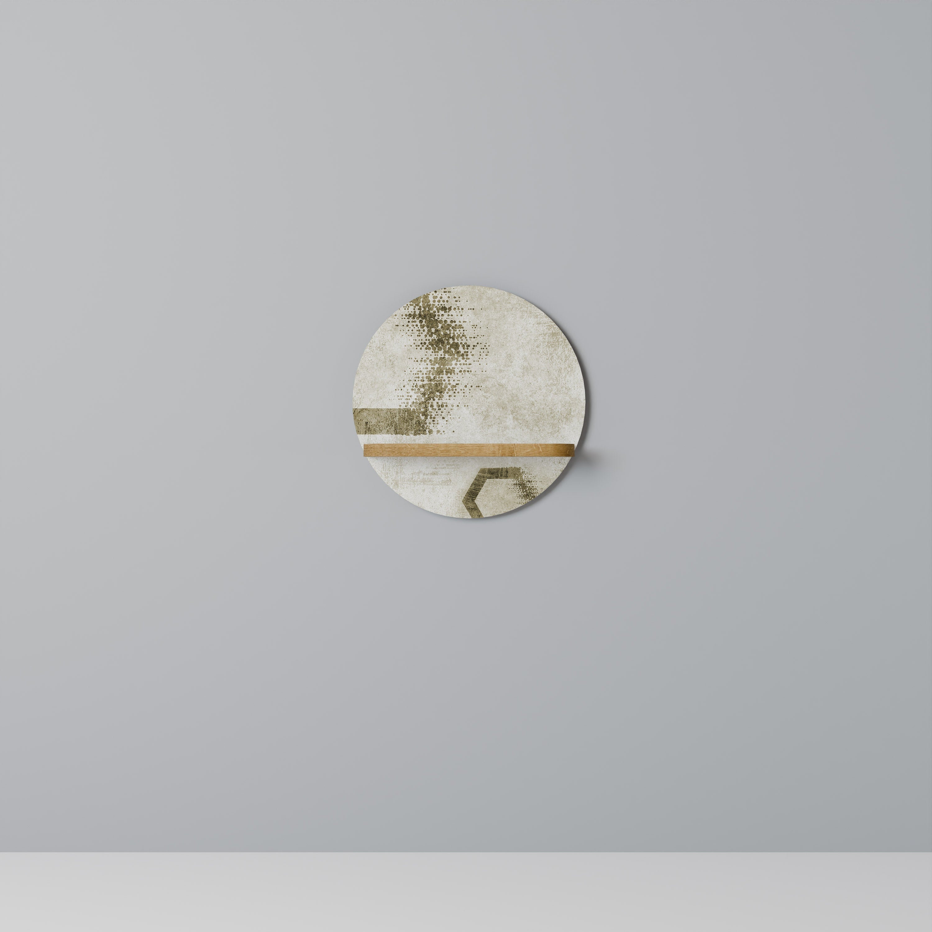 FORMES HEXAGONALES Étagère d'art ronde effet chêne