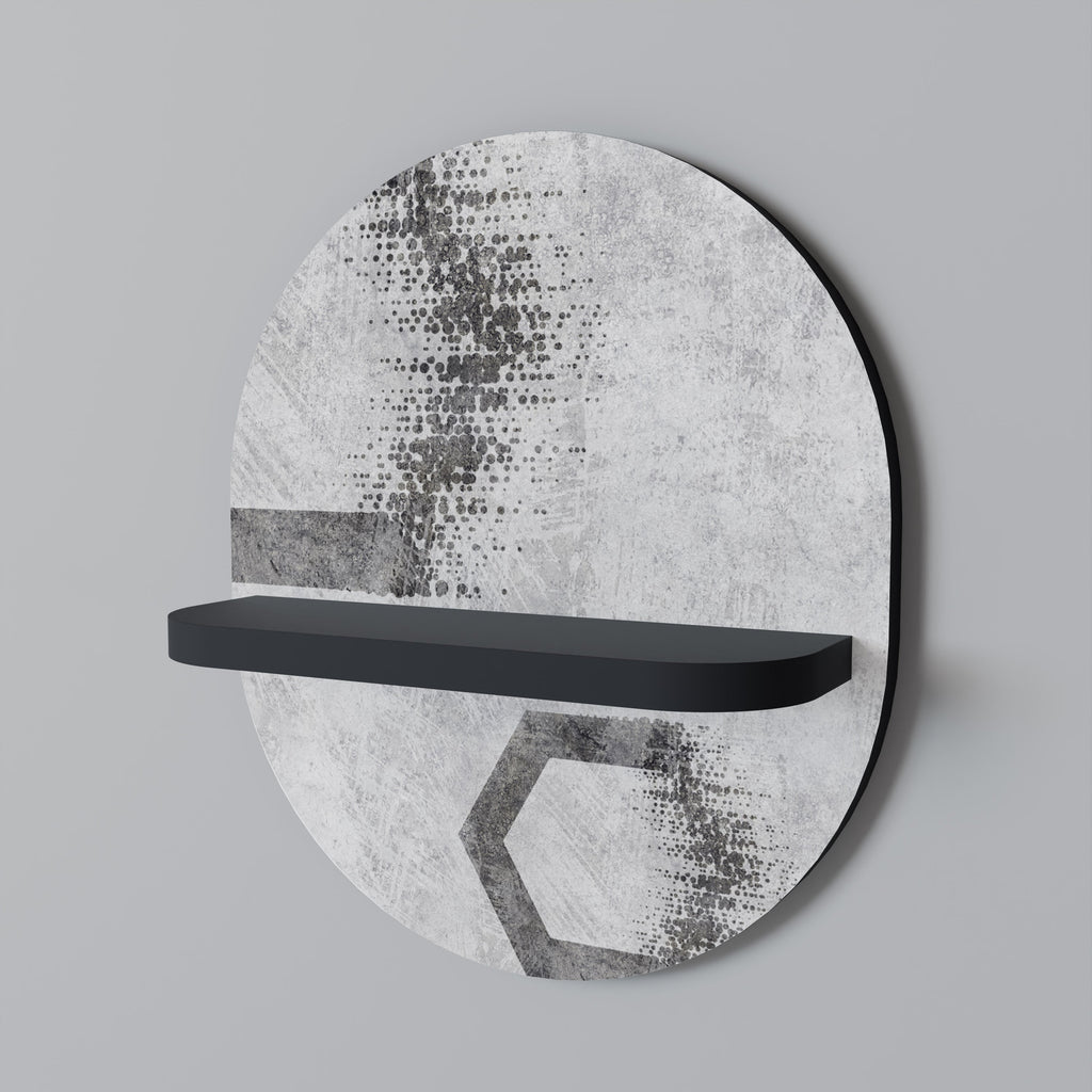 Étagère d'art ovale à figures hexagonales en finition noire