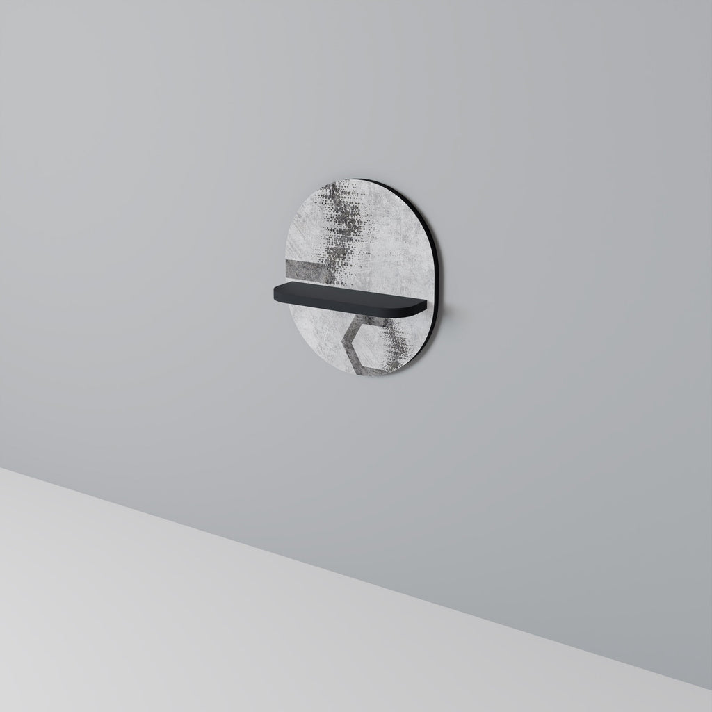 Étagère d'art ovale à figures hexagonales en finition noire