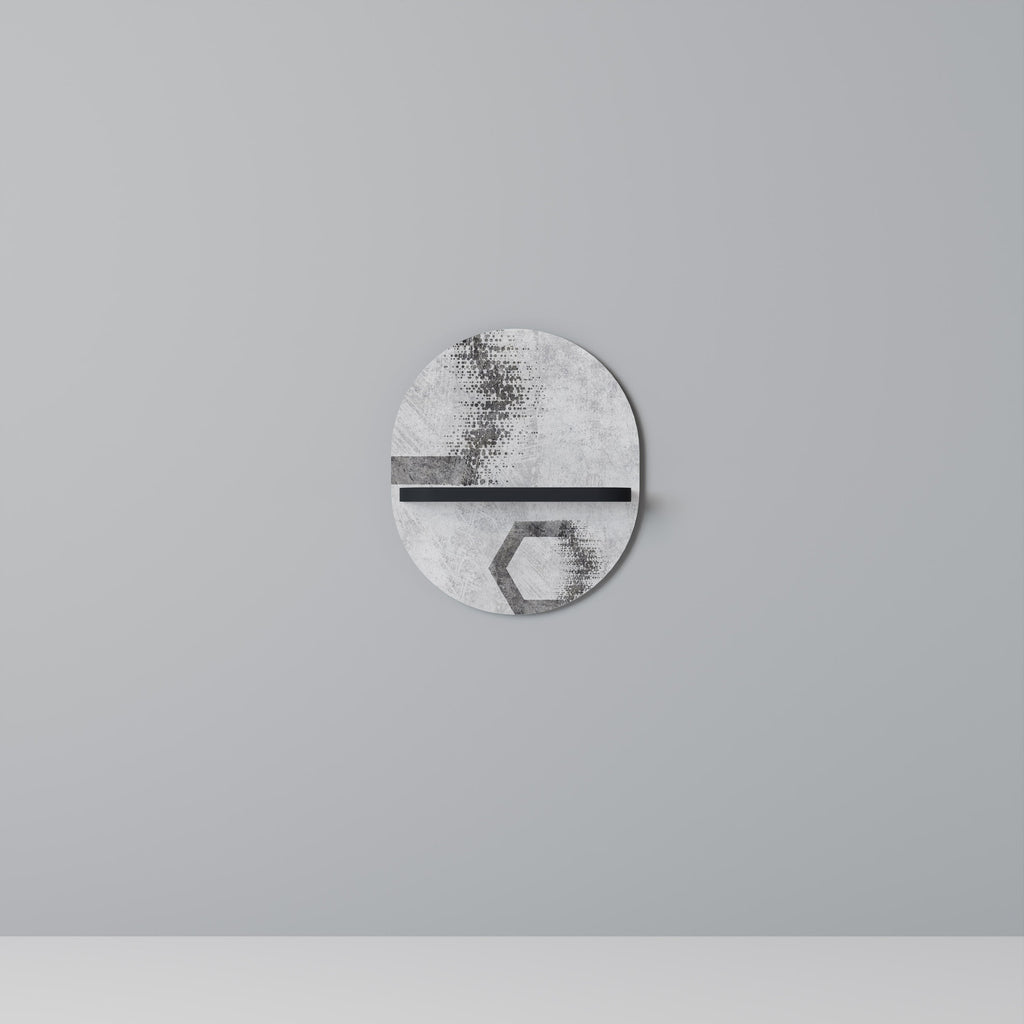 Étagère d'art ovale à figures hexagonales en finition noire