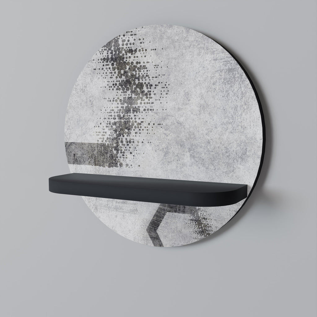 Étagère d'art ronde à figures hexagonales en finition noire