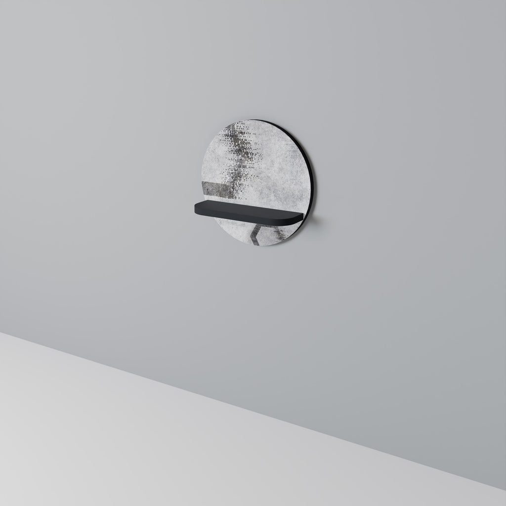 Étagère d'art ronde à figures hexagonales en finition noire