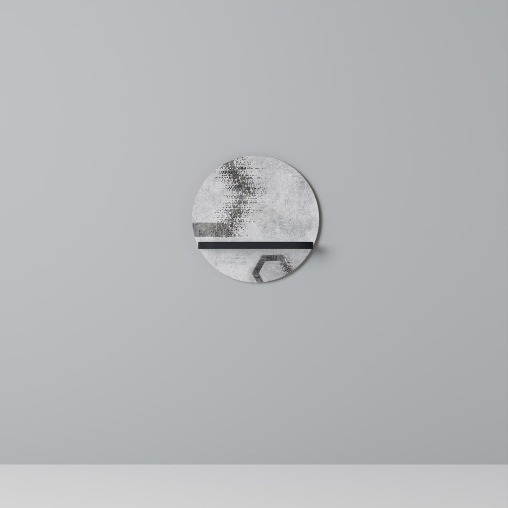 Étagère d'art ronde à figures hexagonales en finition noire