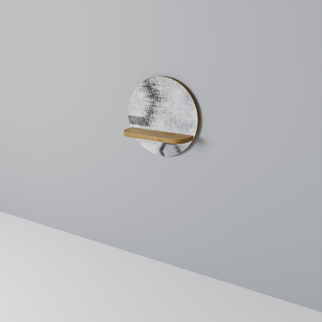 Étagère d'art ronde à motifs hexagonaux effet chêne