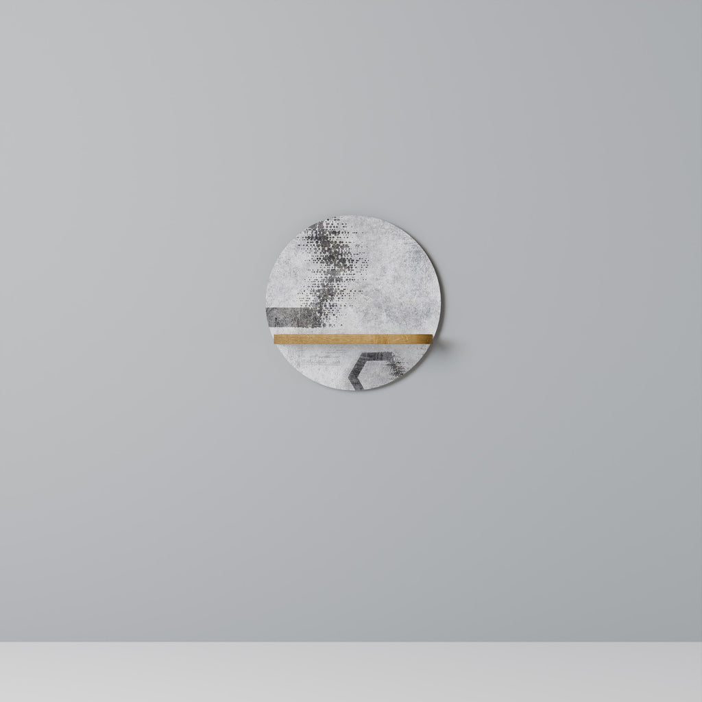 Étagère d'art ronde à motifs hexagonaux effet chêne