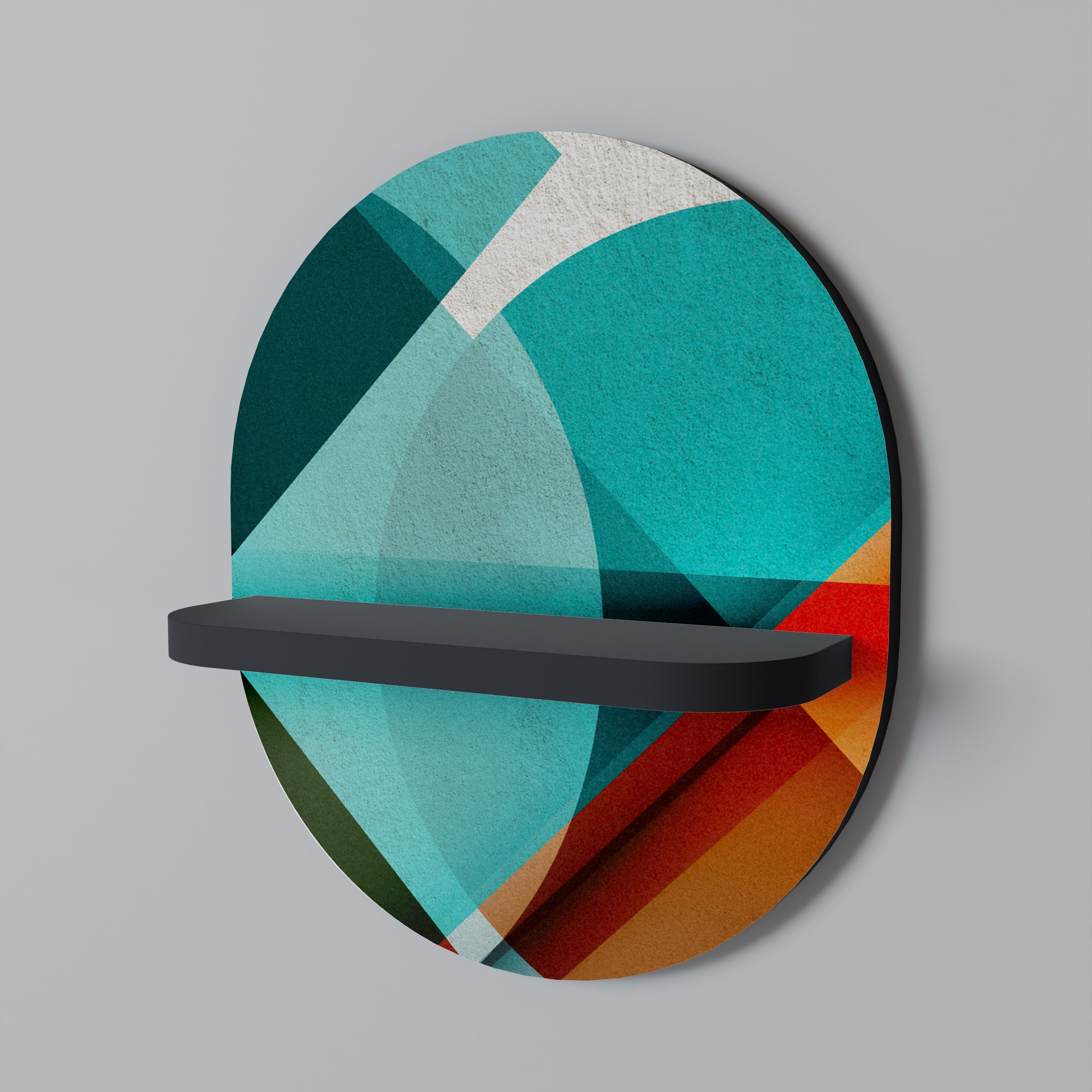 Étagère d'art ovale CIRCULAR RHAPSODY en finition noire