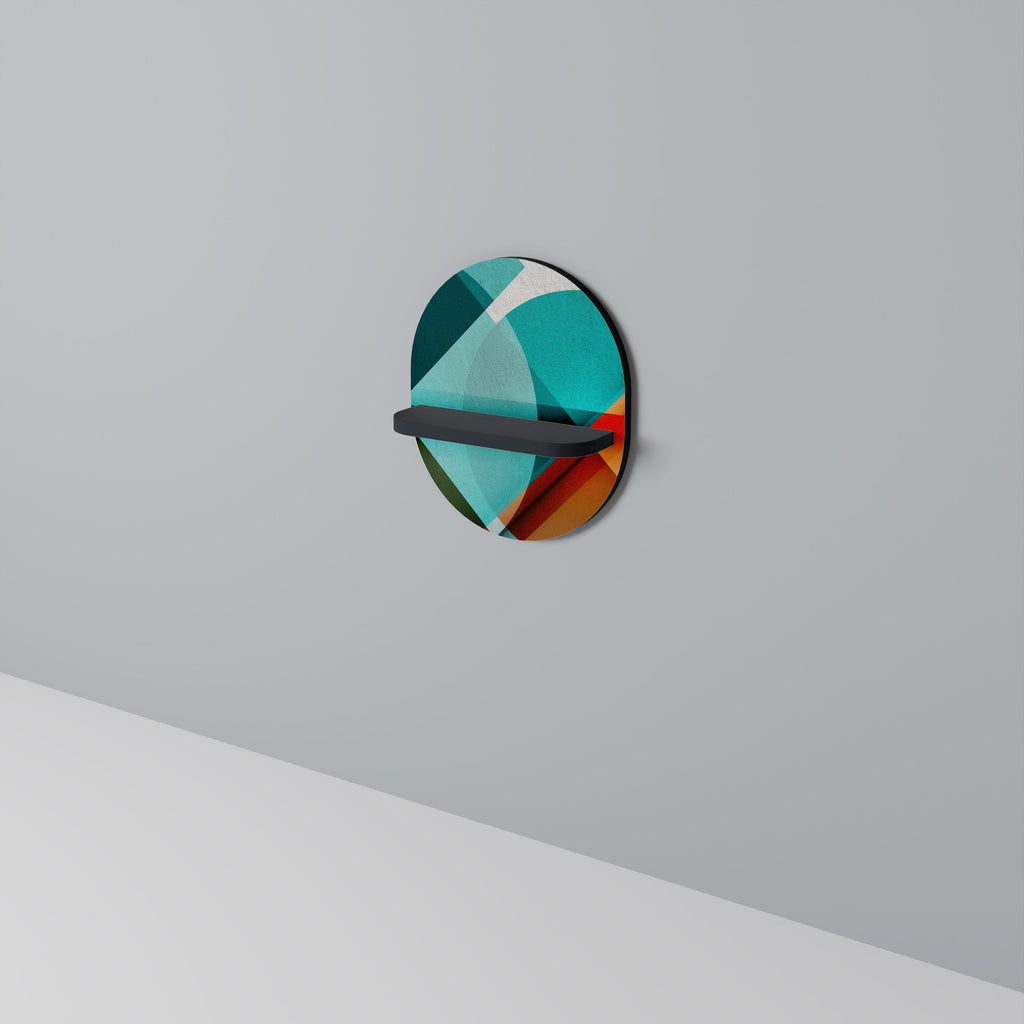 CIRCULAR RHAPSODY Oval Art Shelf In Black Finish