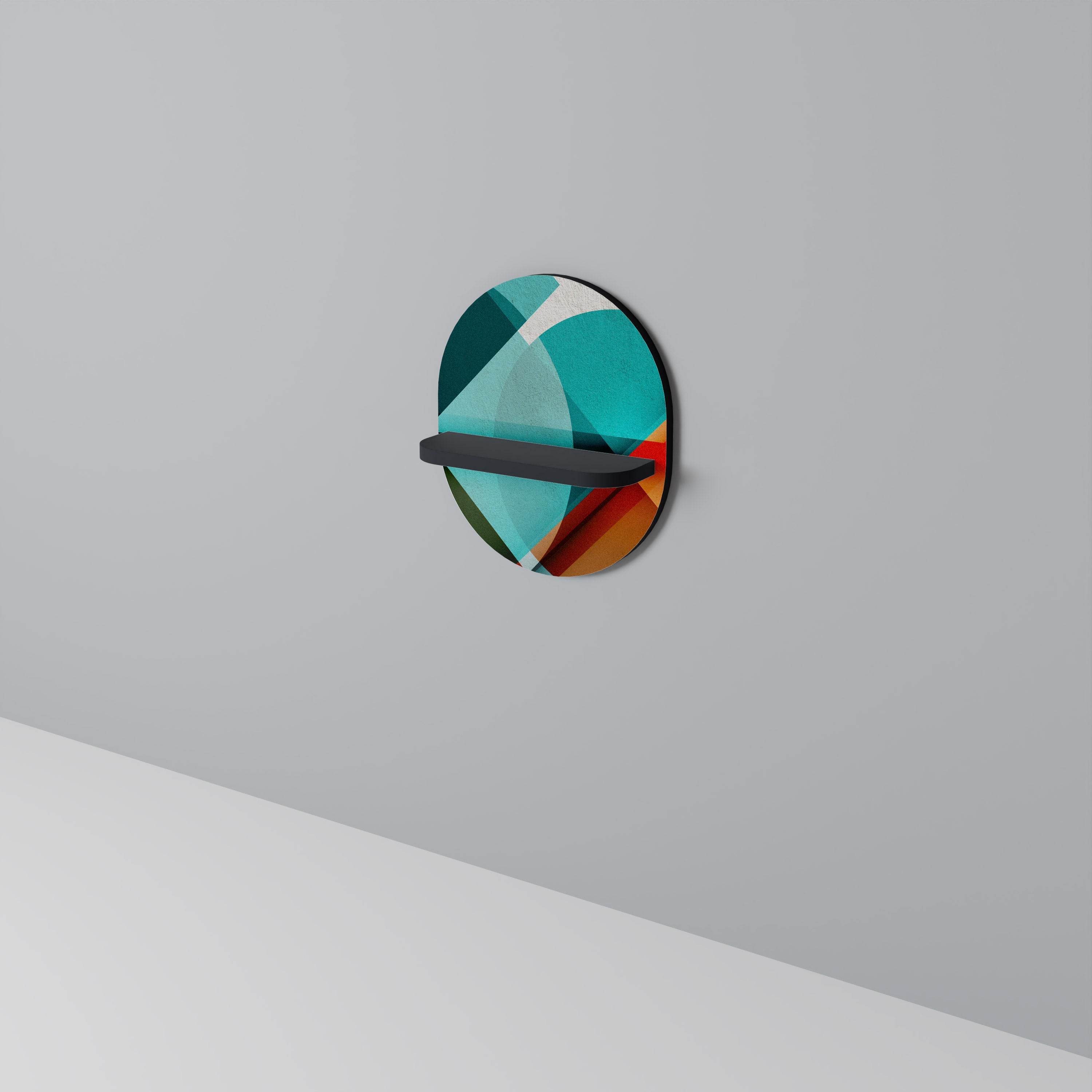 Étagère d'art ovale CIRCULAR RHAPSODY en finition noire