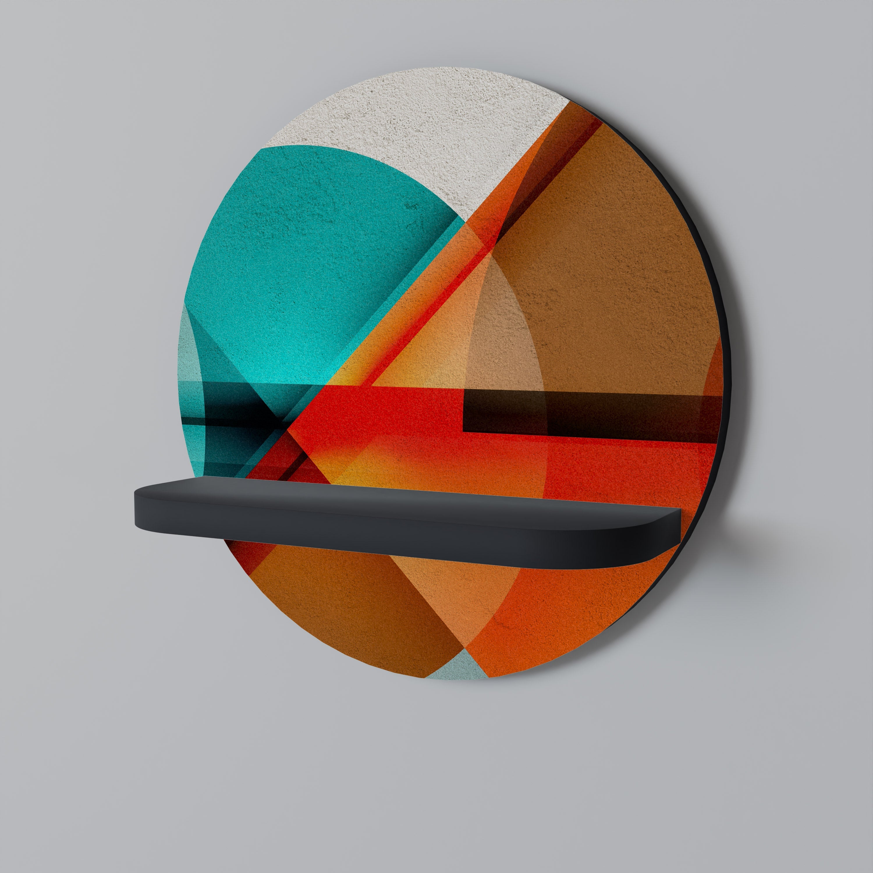 Étagère d'art ronde CIRCULAR RHAPSODY en finition noire