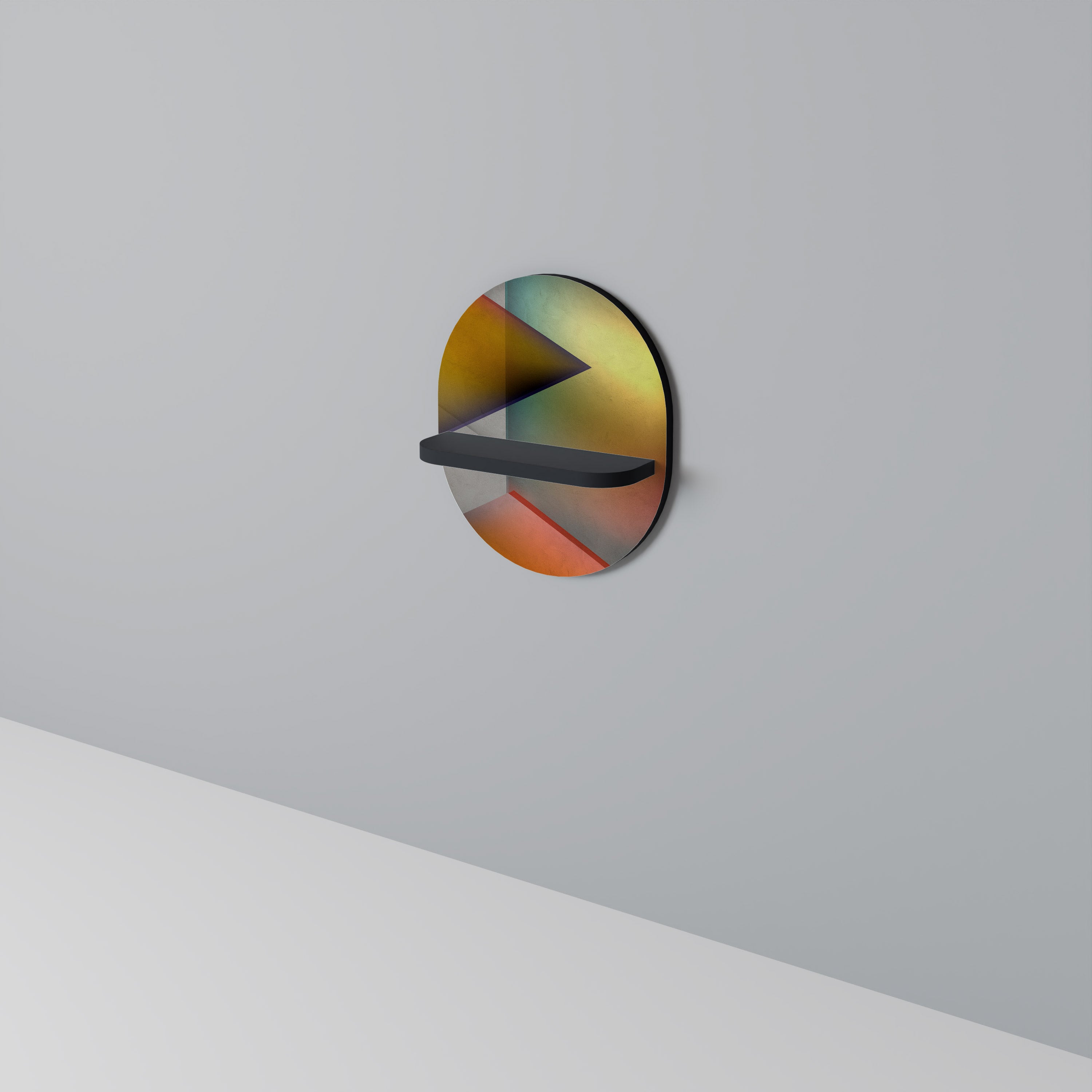 PIERCING SHARPNESS Étagère d'art ovale en finition noire