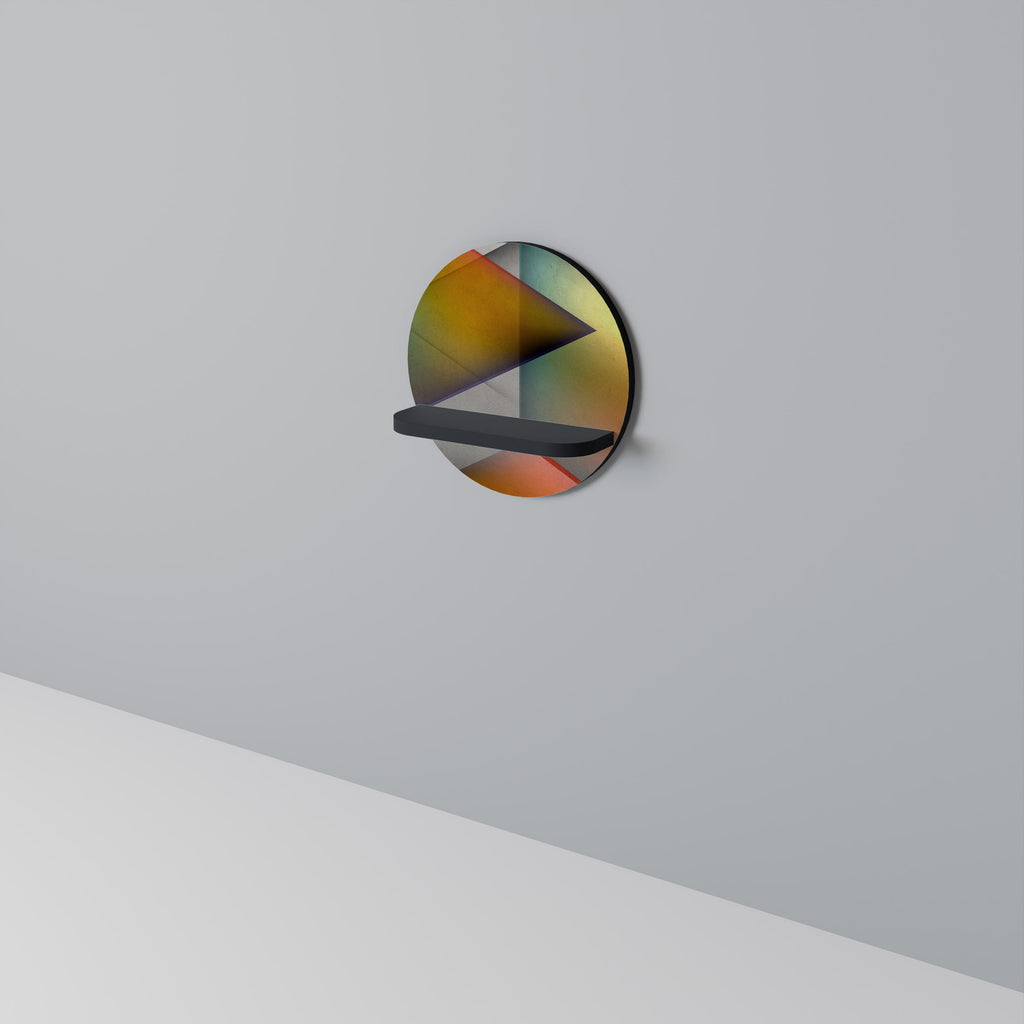 PIERCING SHARPNESS Étagère d'art ronde en finition noire