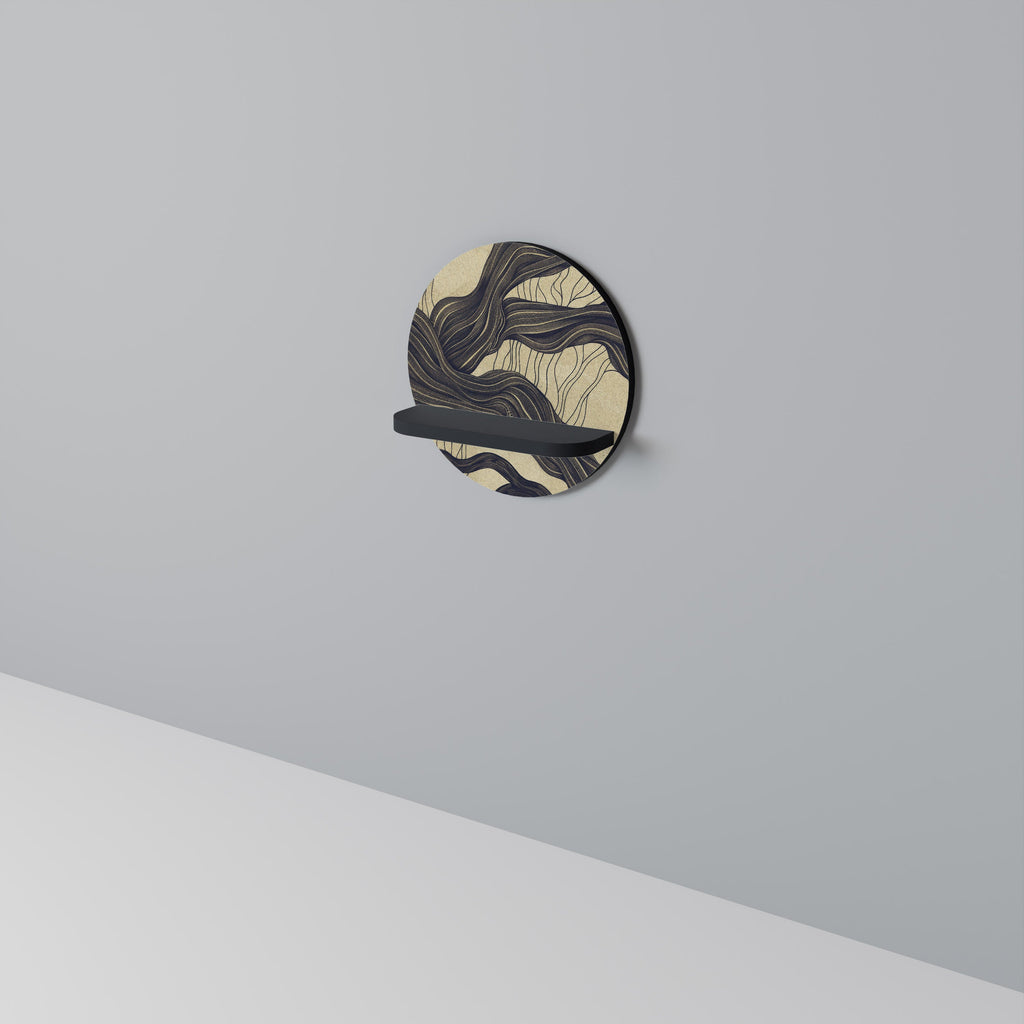 Étagère ronde UNIFIED FRAGMENTS en finition noire