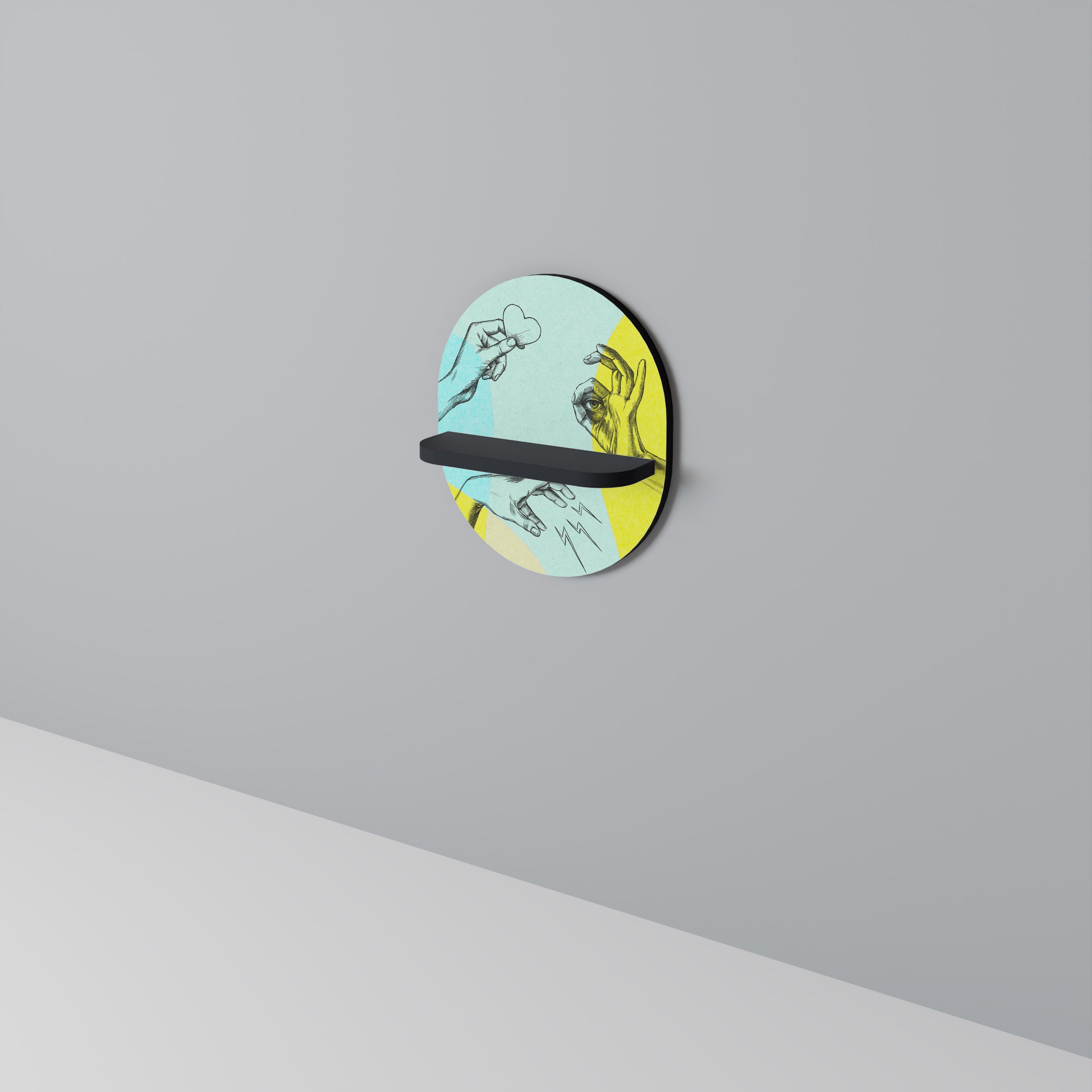 Étagère d'art ovale BODY LANGUAGE en finition noire