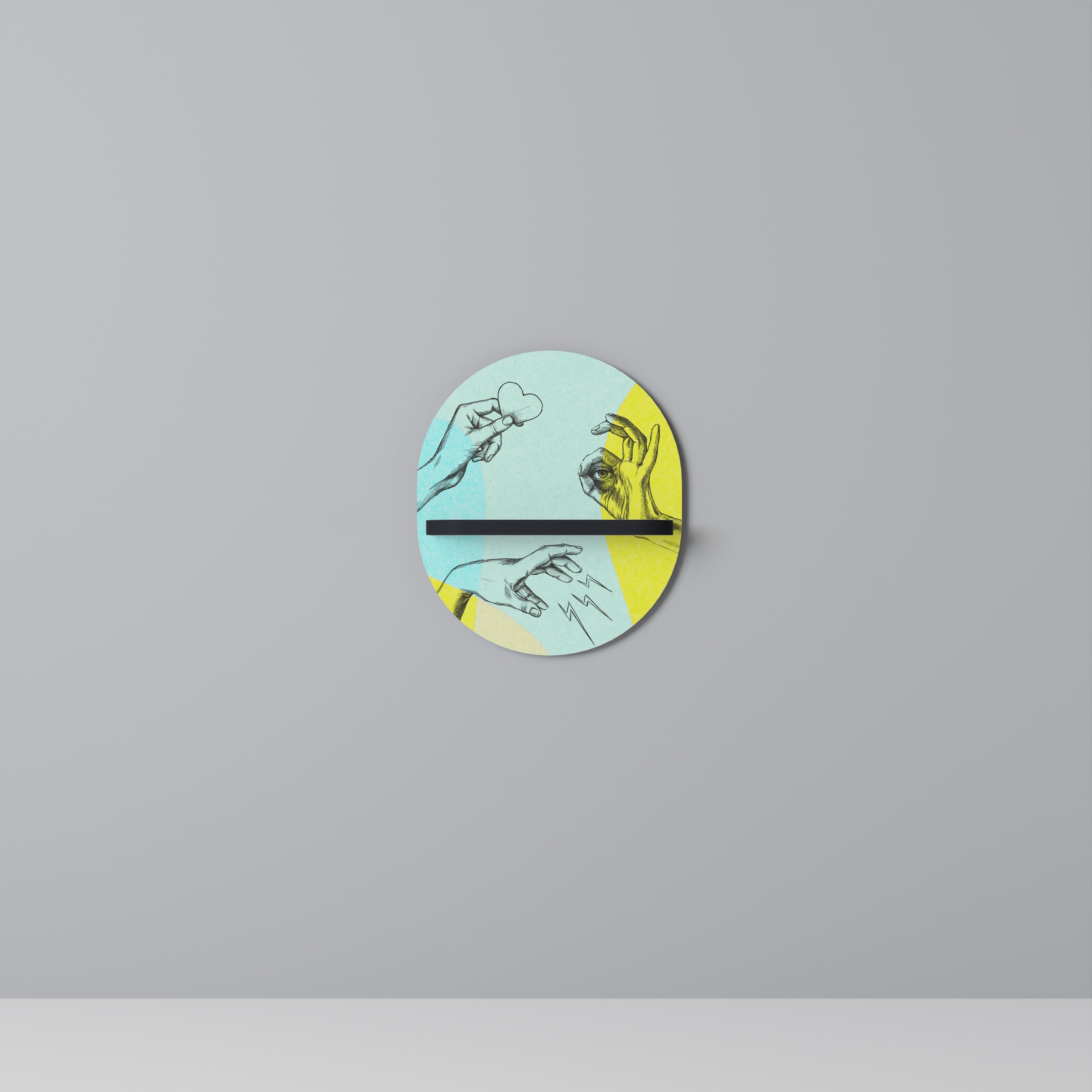 Étagère d'art ovale BODY LANGUAGE en finition noire