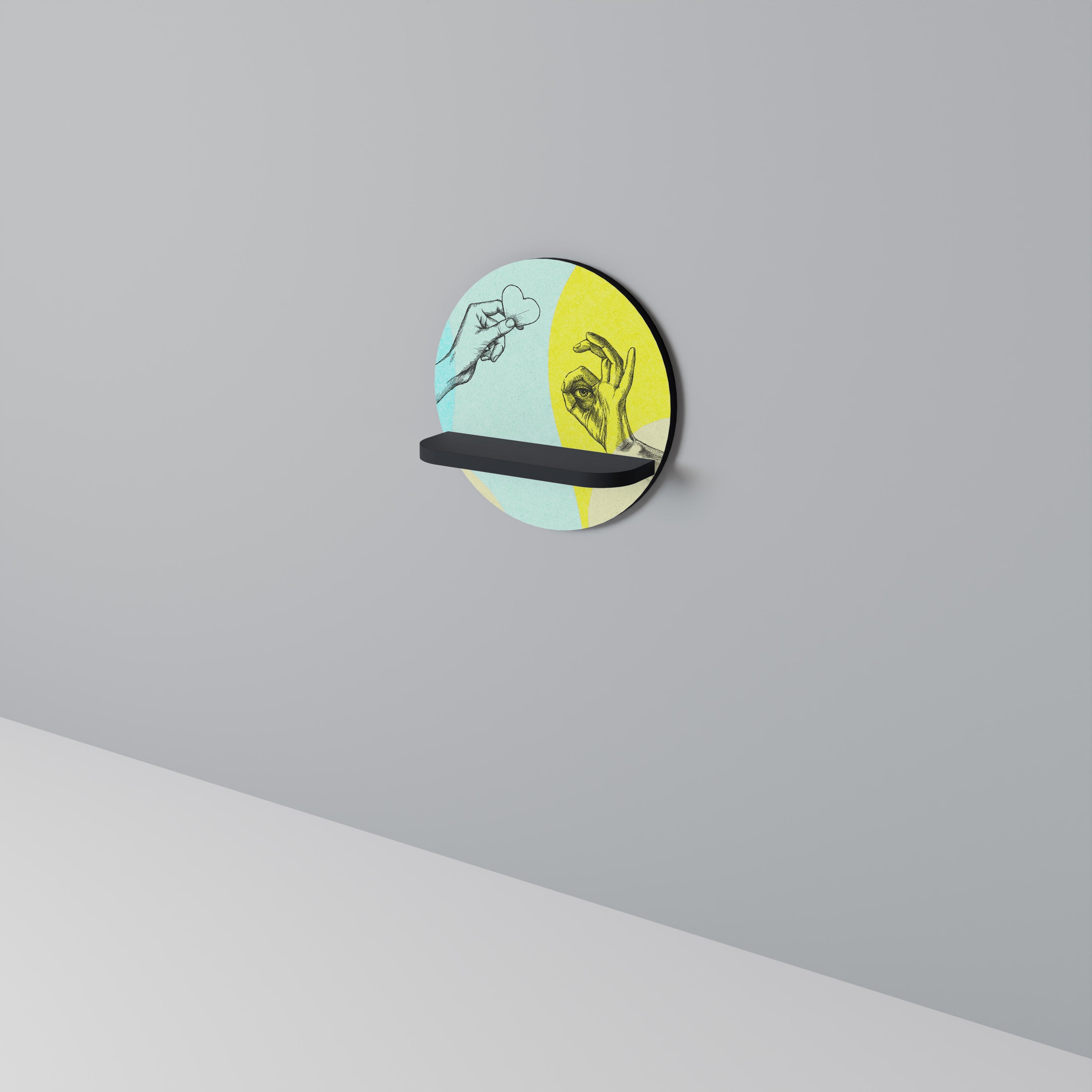 Étagère ronde BODY LANGUAGE en finition noire