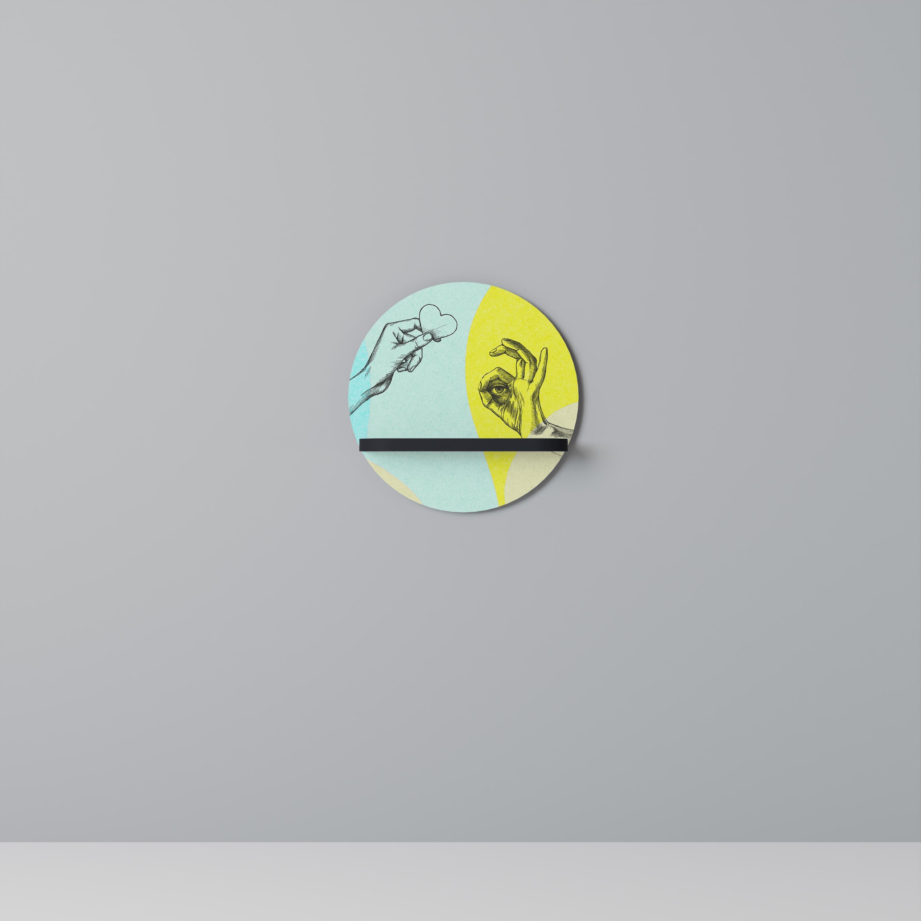 Étagère ronde BODY LANGUAGE en finition noire