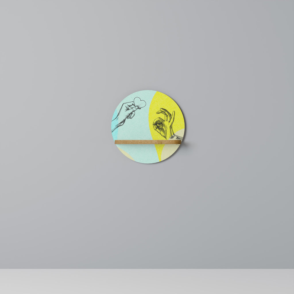 BODY LANGUAGE Round Art Shelf In Oak Effect