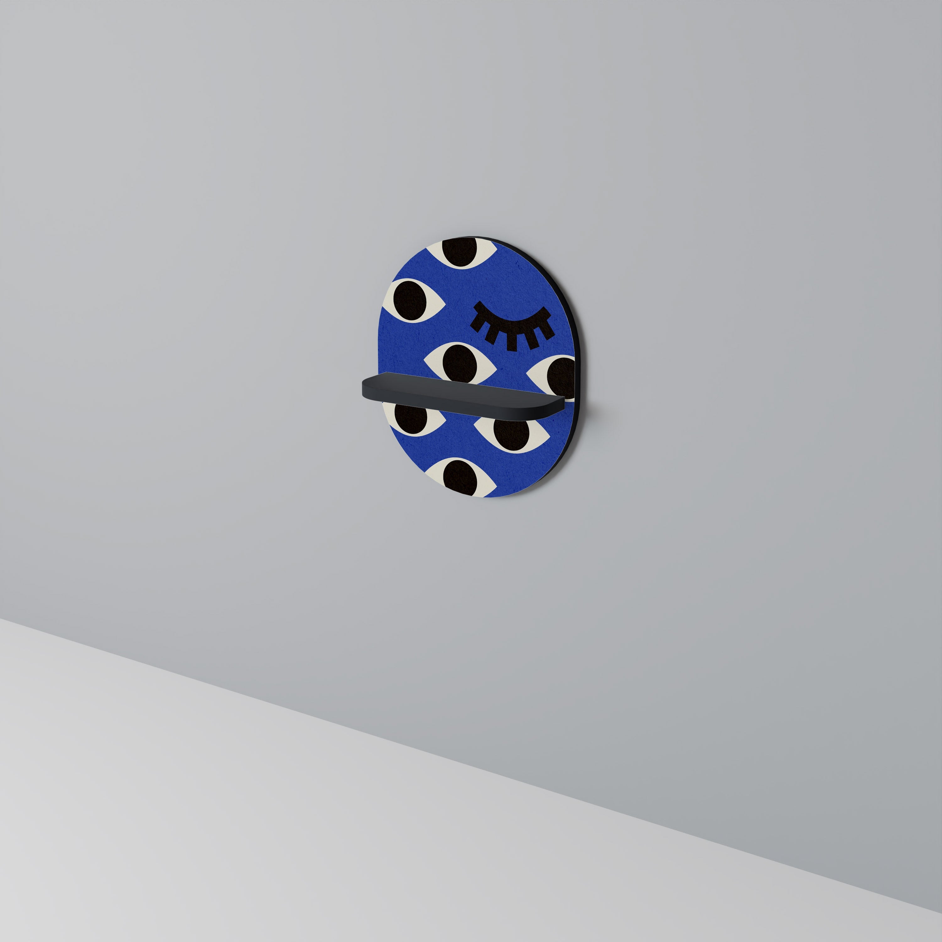 Étagère d'art ovale GEOMETRIC EYES en finition noire