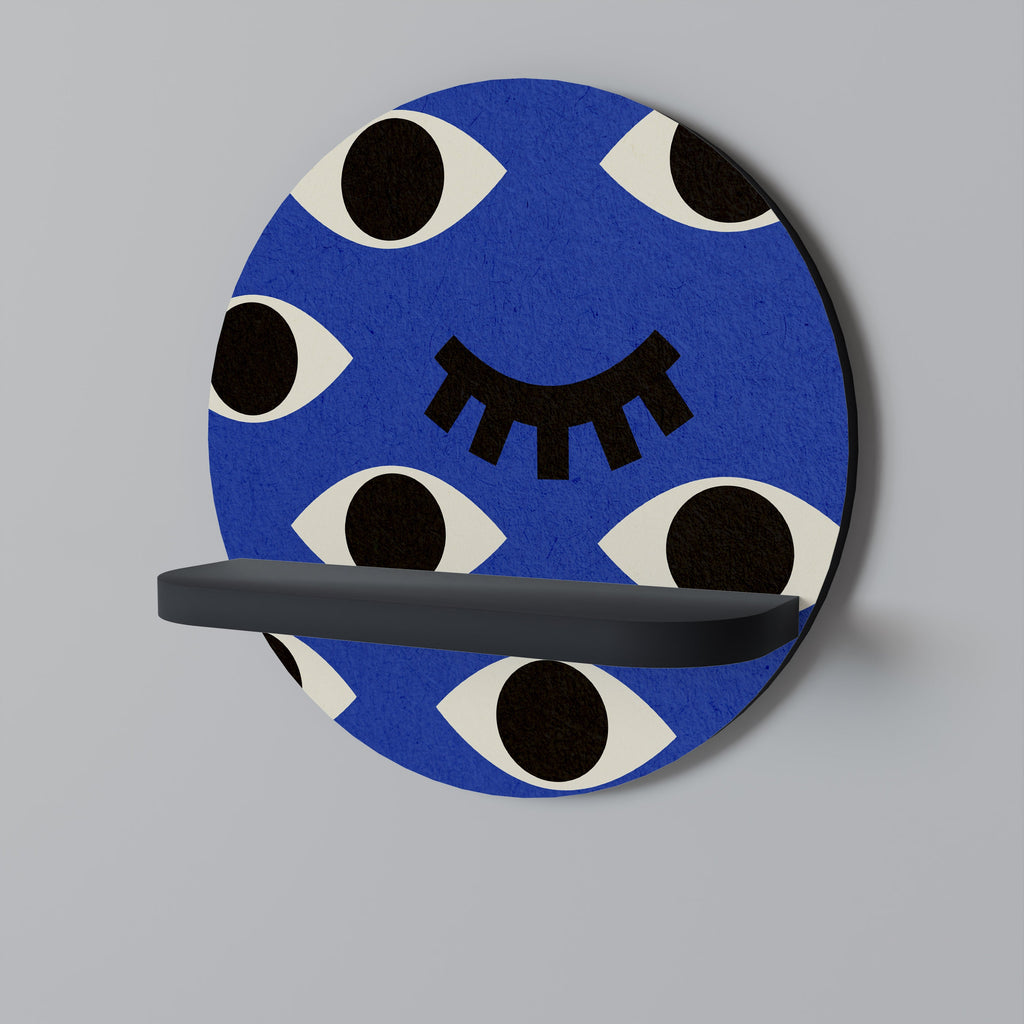 Étagère d'art ronde GEOMETRIC EYES en finition noire