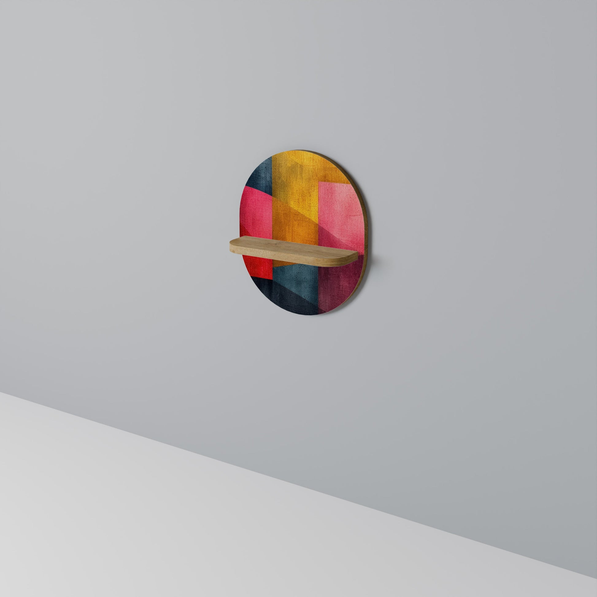 COLORFUL SOUNDS Oval Art Shelf In Oak Effect