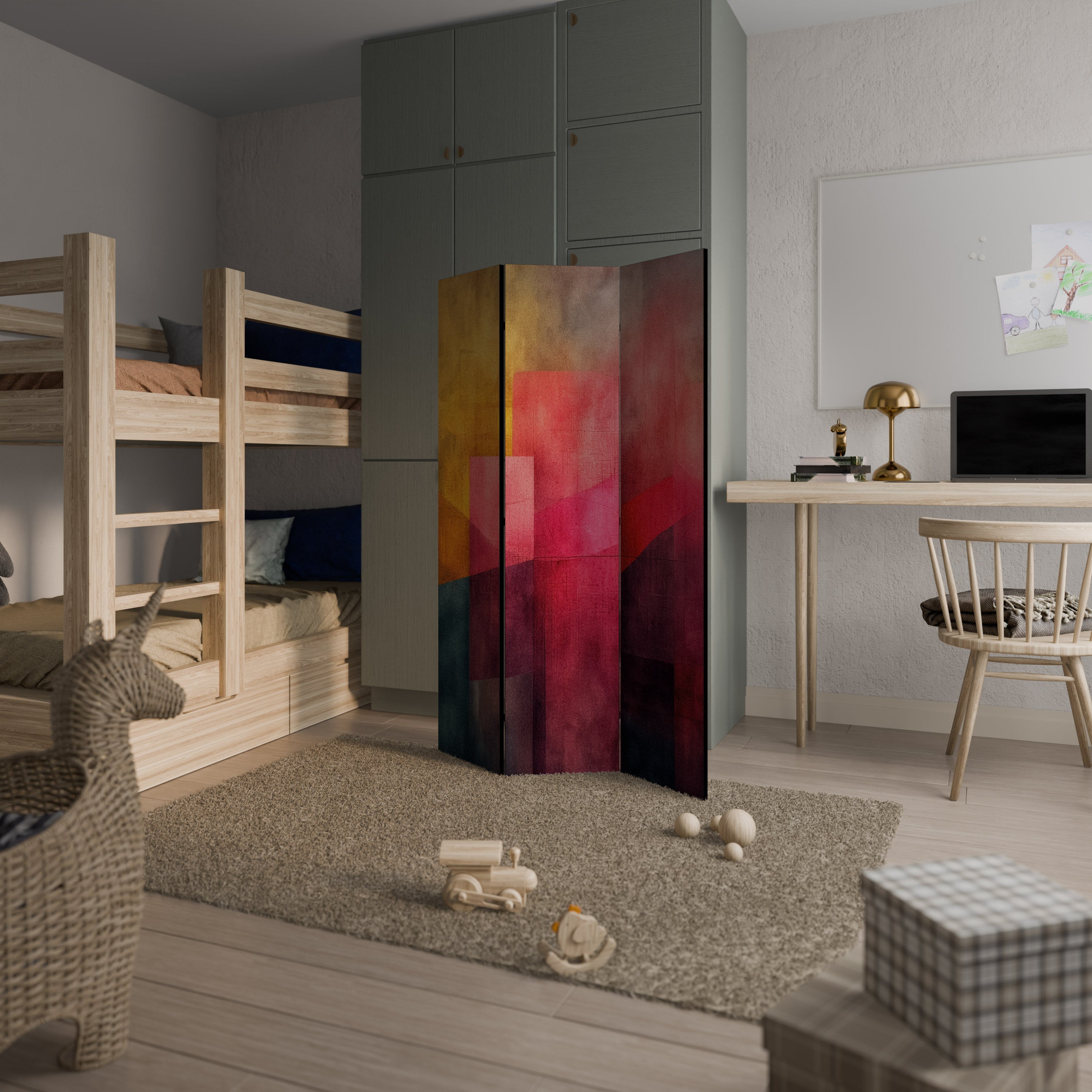 COLORFUL SOUNDS Decorative 3-Panel Room Divider