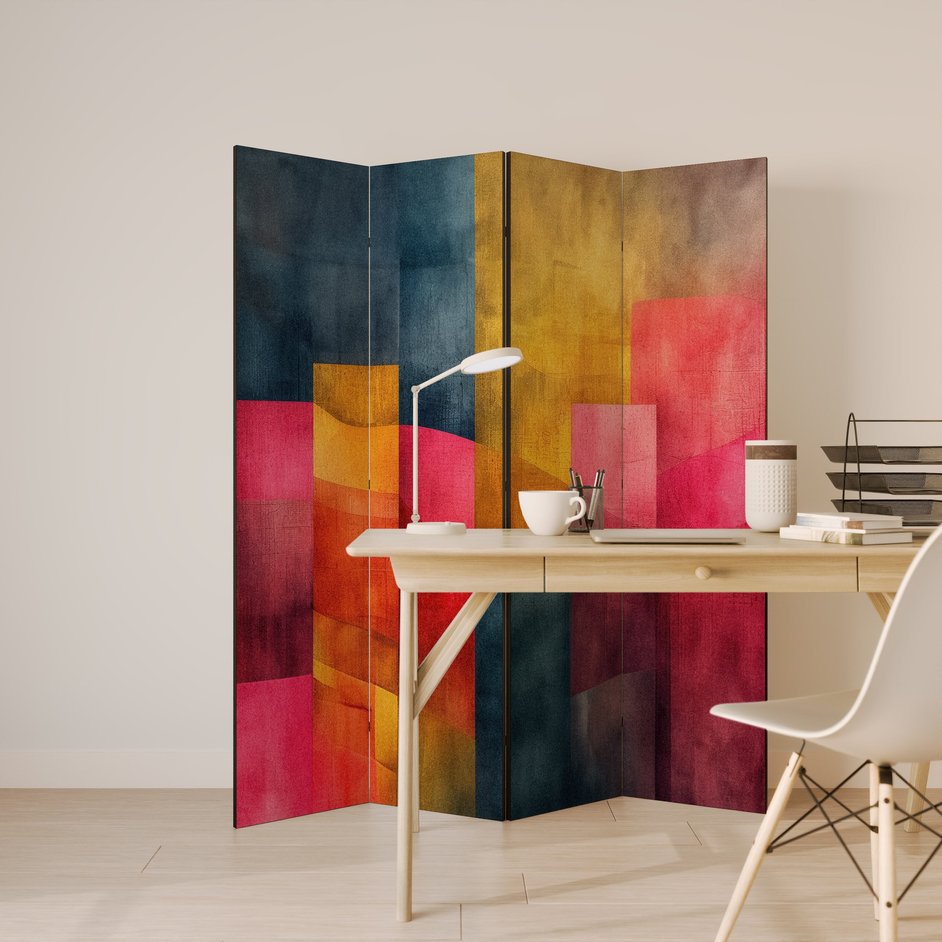 COLORFUL SOUNDS 4-Panel Room Divider