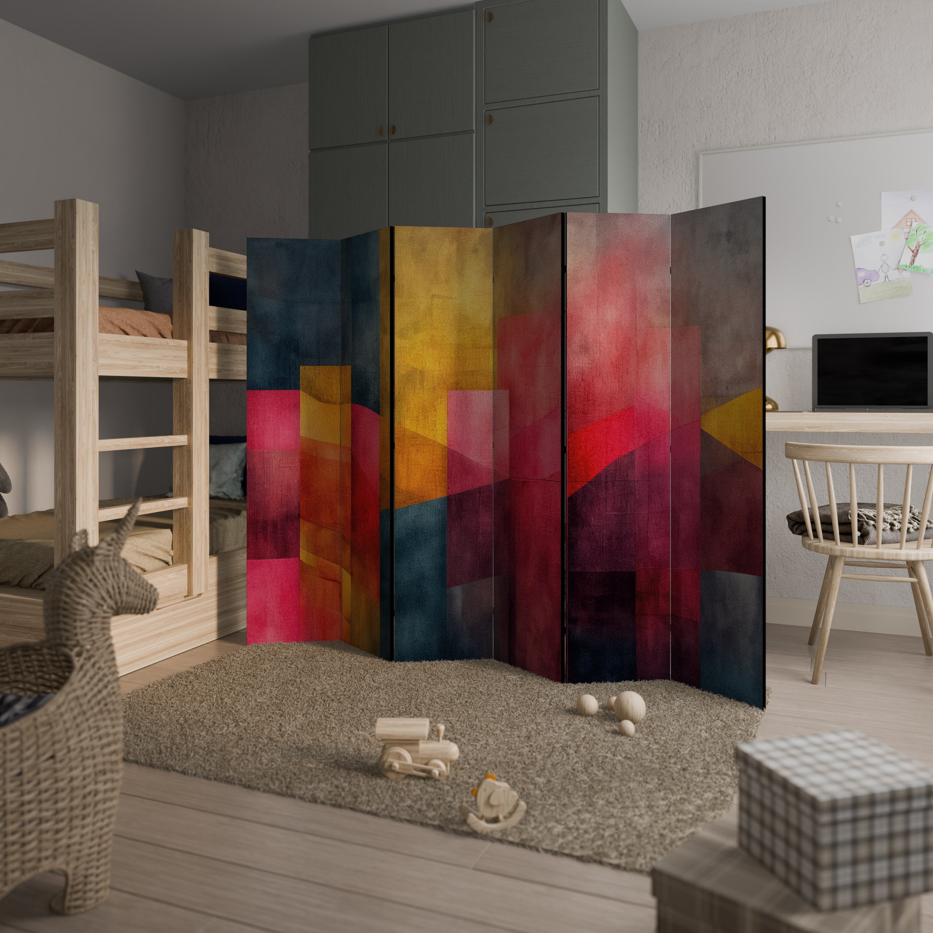 COLORFUL SOUNDS Decorative 6-Panel Room Divider
