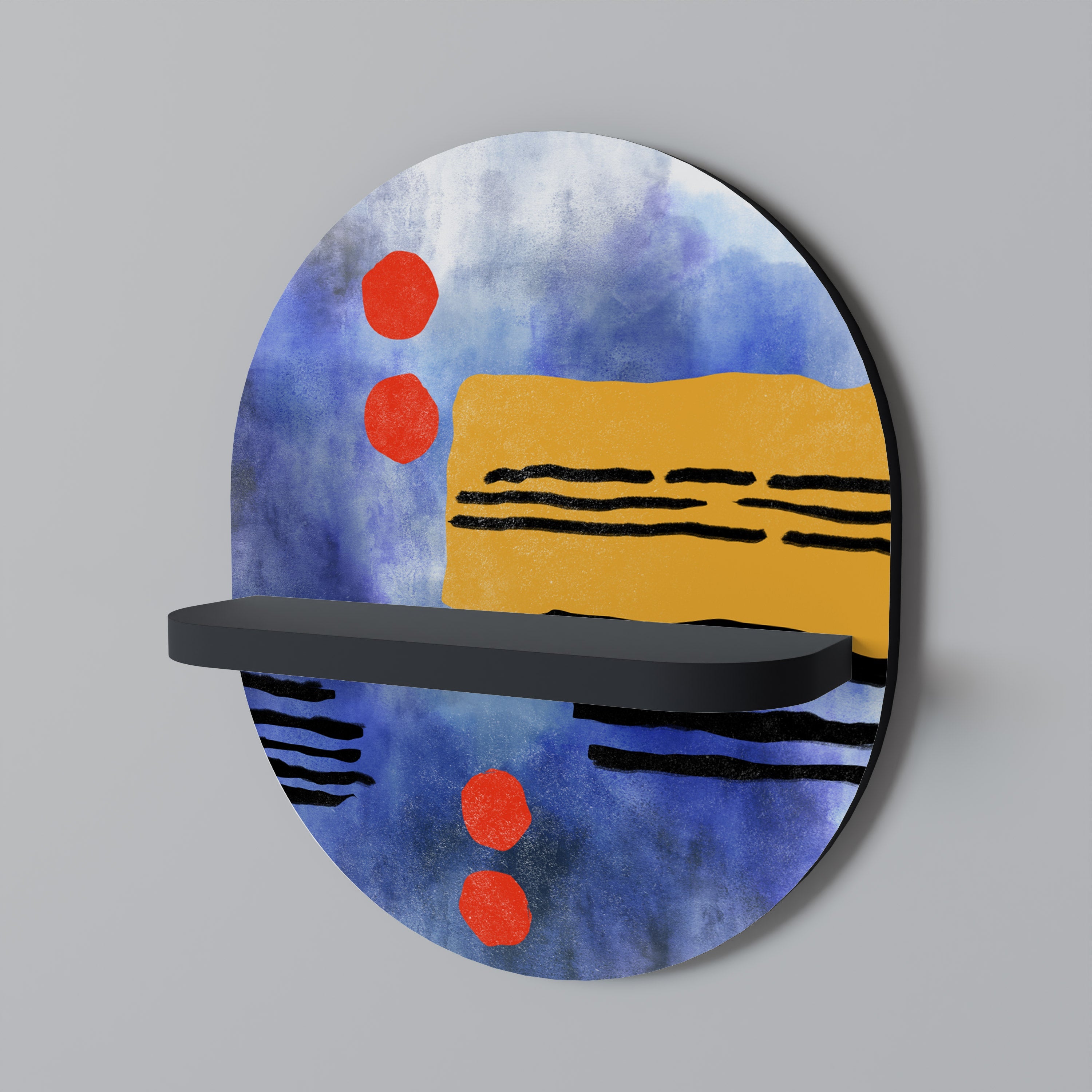 Étagère d'art ovale NIGHTFALL VIBRANCE en finition noire