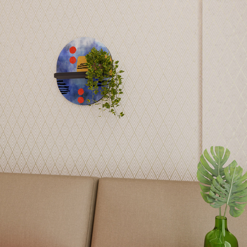 Étagère d'art ovale NIGHTFALL VIBRANCE en finition noire