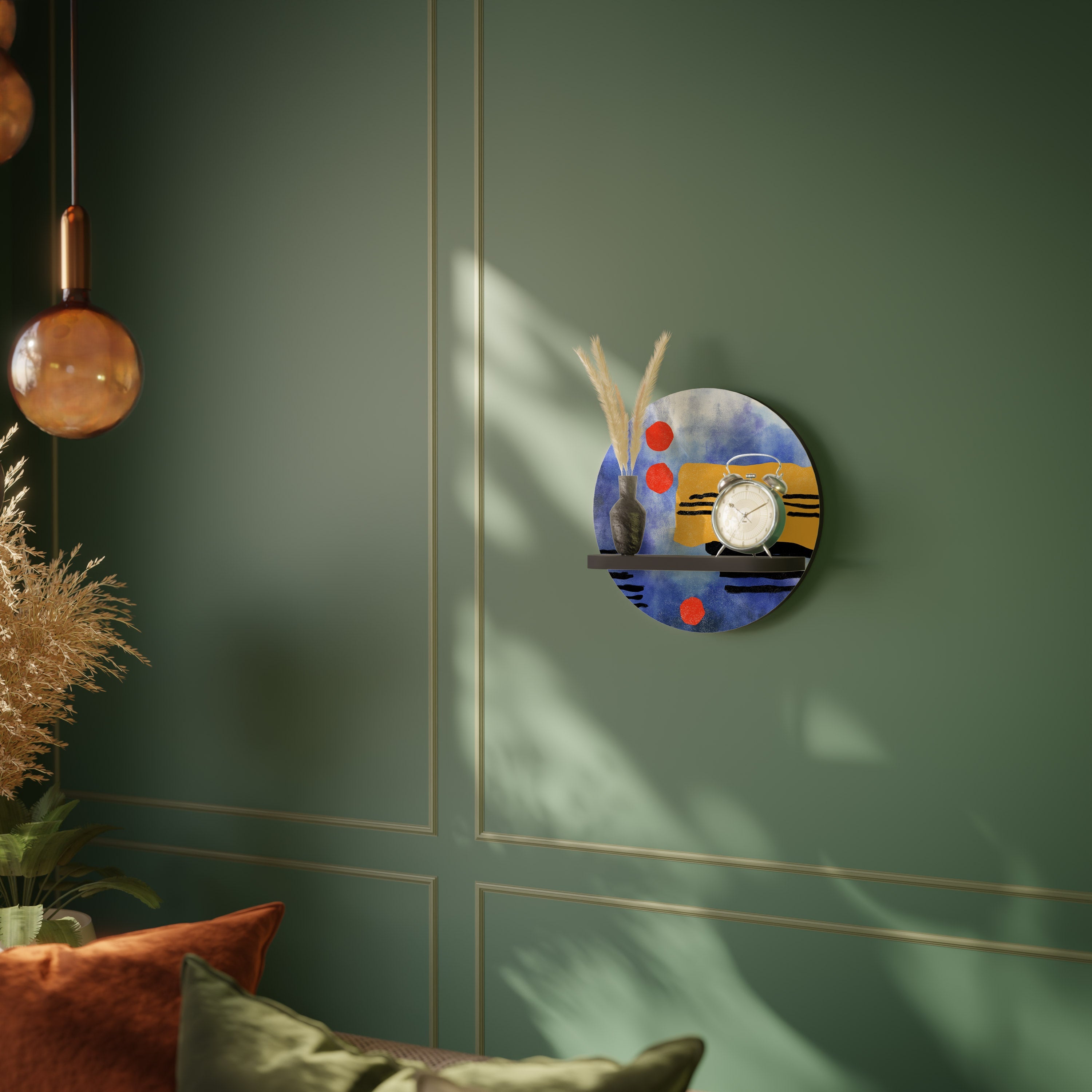 Étagère d'art ronde NIGHTFALL VIBRANCE en finition noire