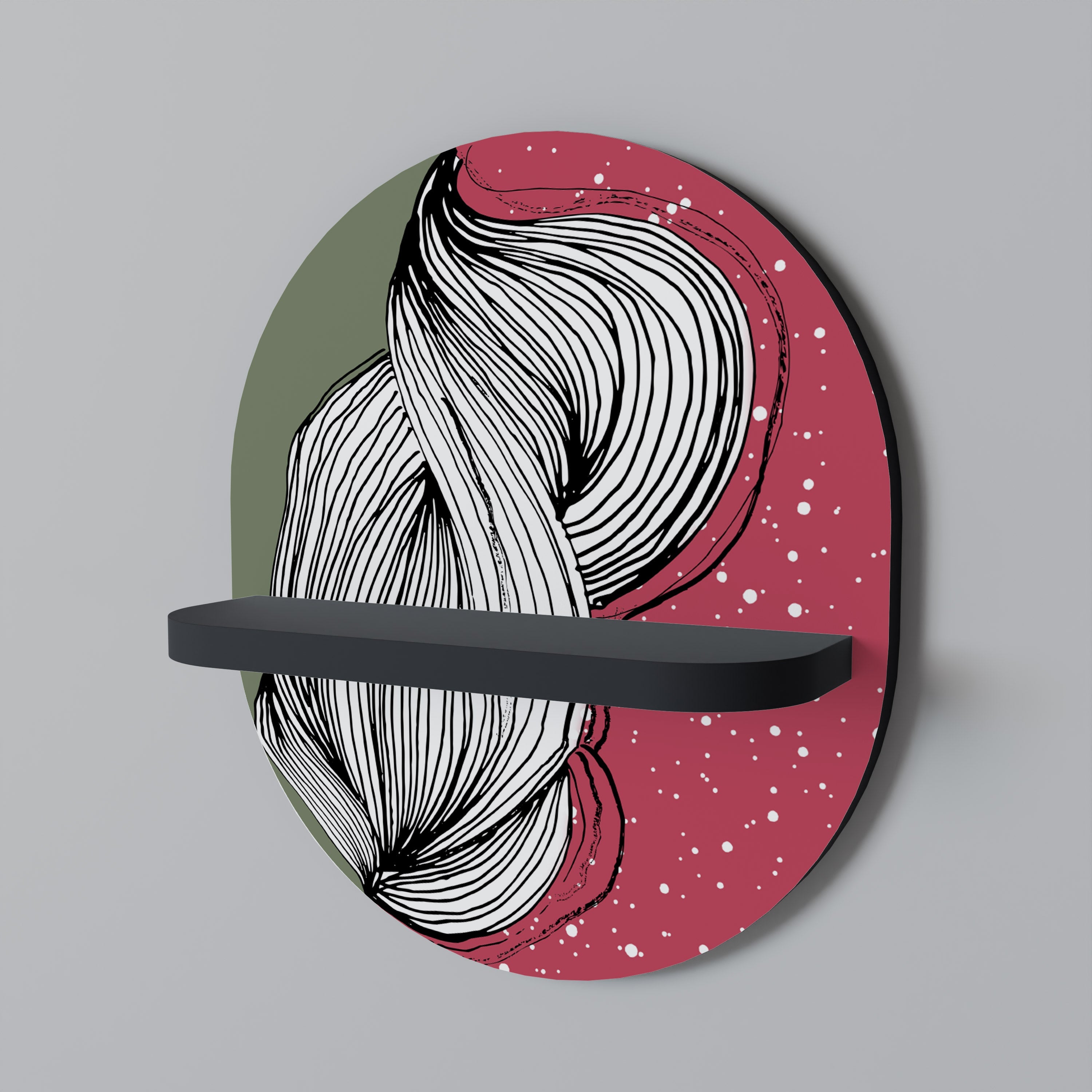 Étagère d'art ovale BE TOGETHER en finition noire