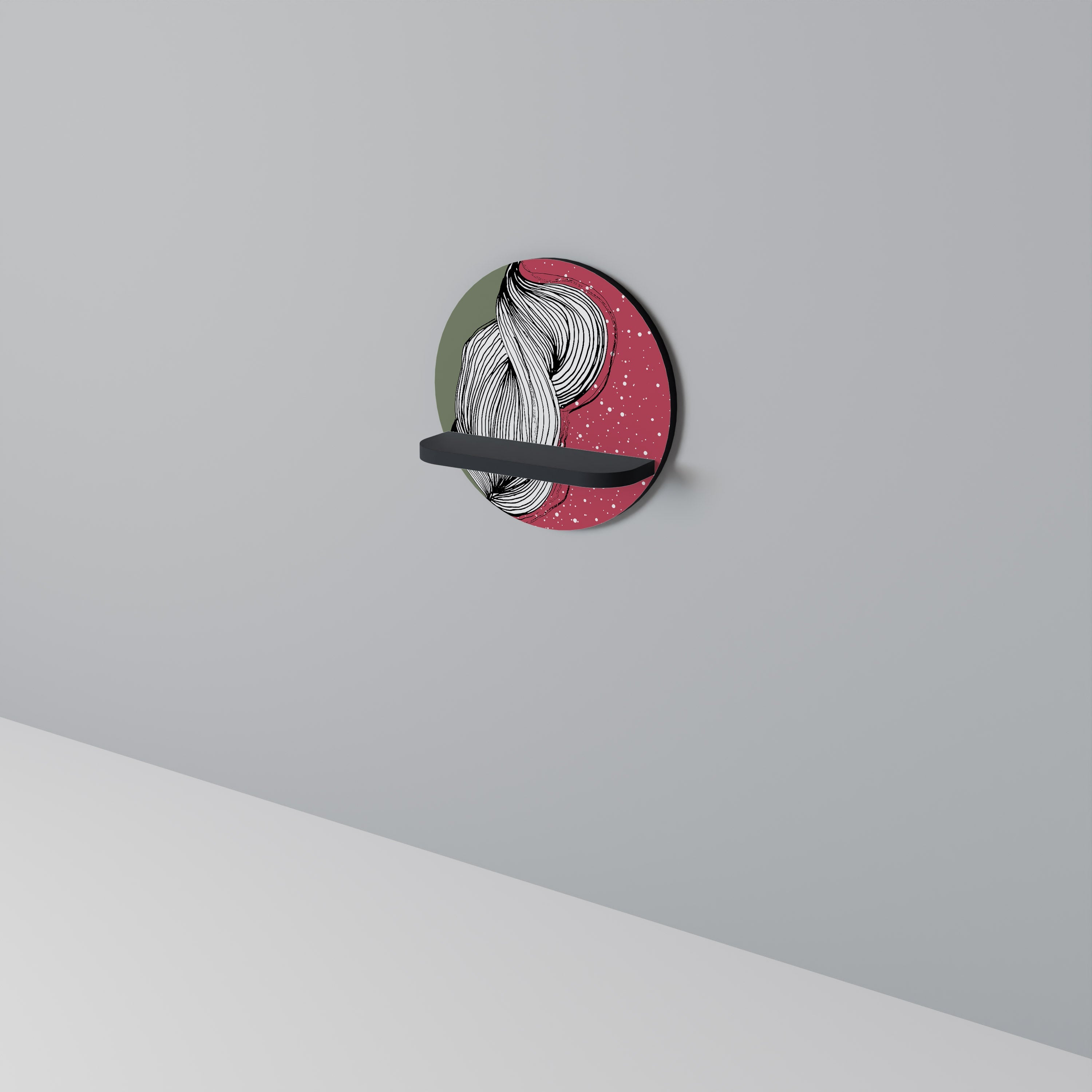 Étagère d'art ronde BE TOGETHER en finition noire