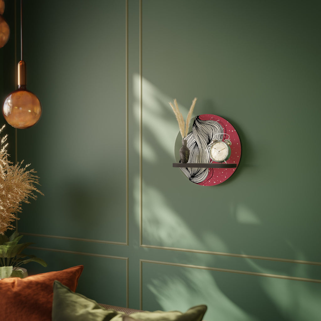 Étagère d'art ronde BE TOGETHER en finition noire