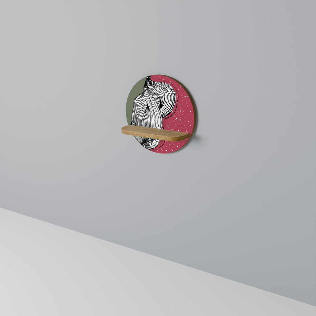 Étagère d'art ronde BE TOGETHER effet chêne