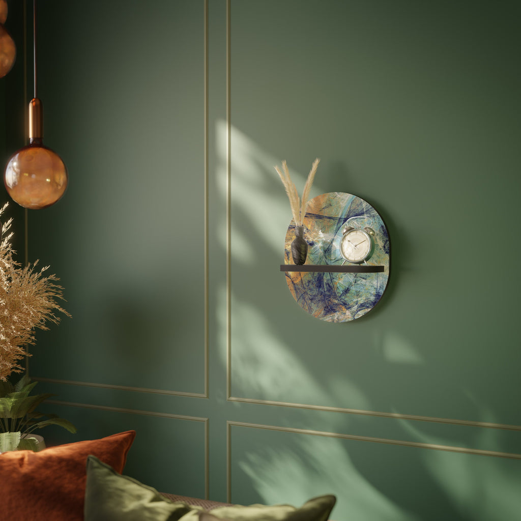 Étagère d'art ovale ABSTRACT THOUGHTS en finition noire