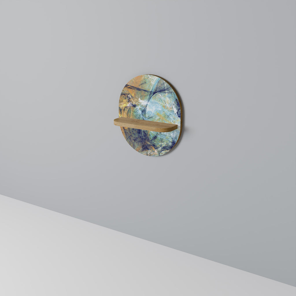 ABSTRACT THOUGHTS Oval Art Shelf In Oak Effect