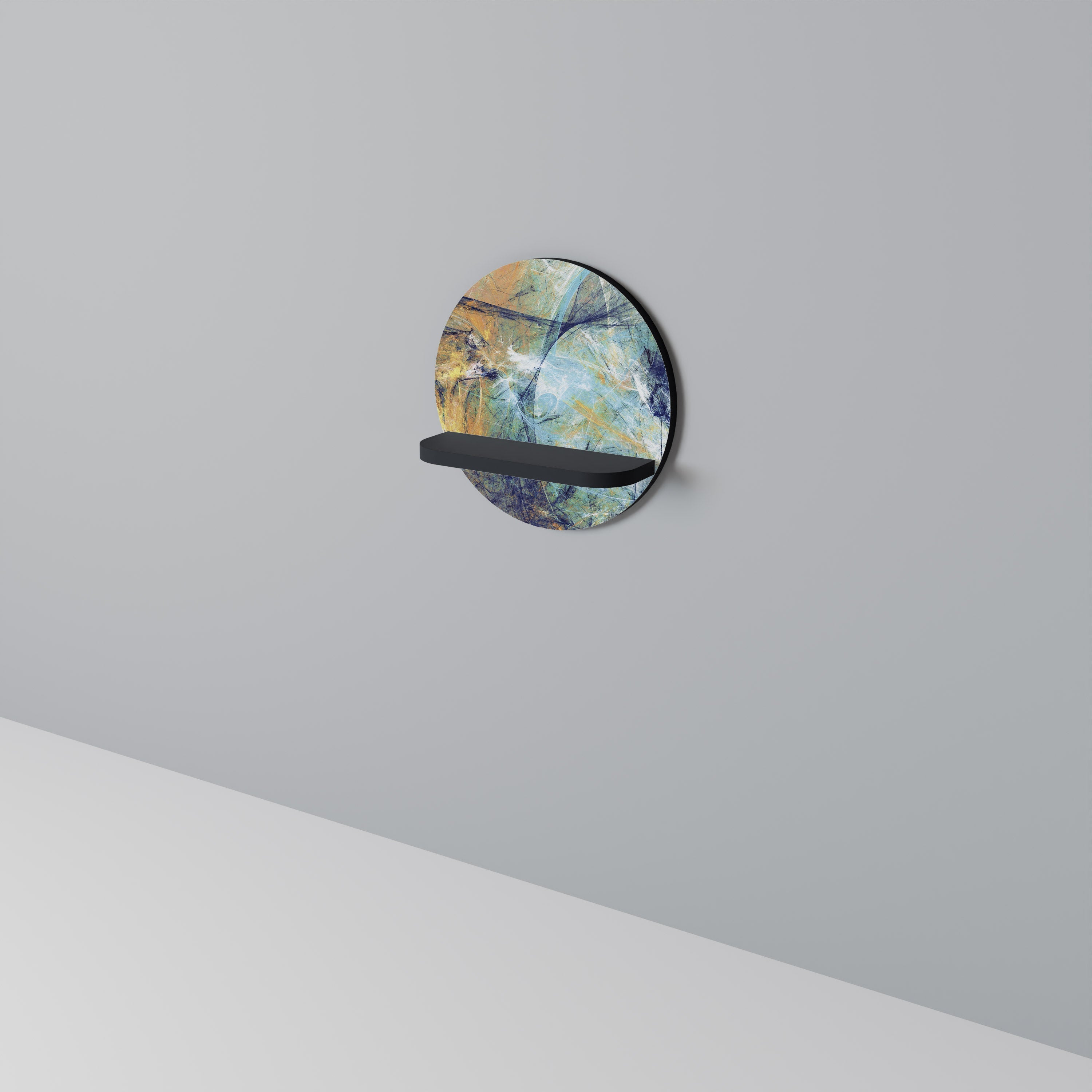 Étagère ronde ABSTRACT THOUGHTS en finition noire