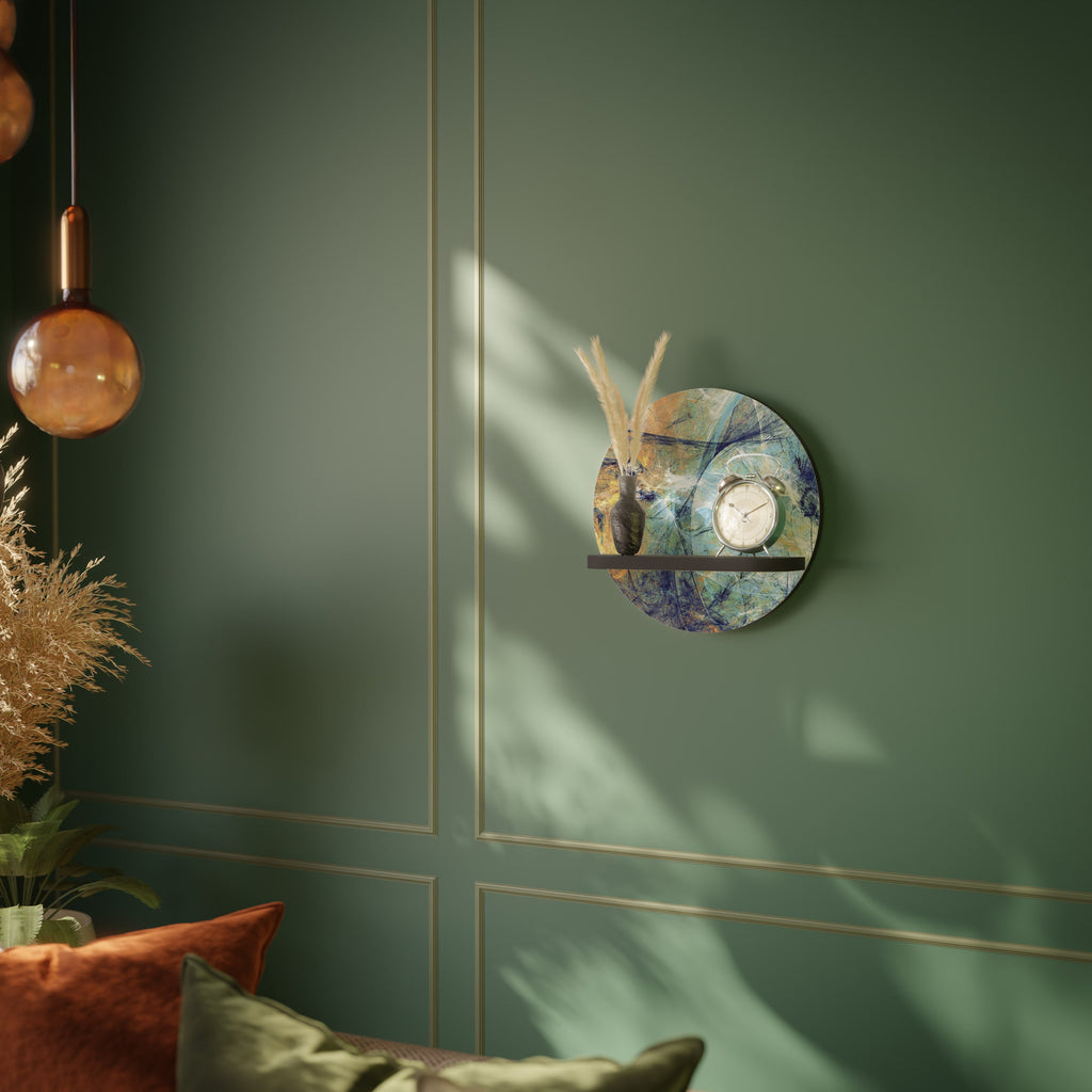 Étagère ronde ABSTRACT THOUGHTS en finition noire