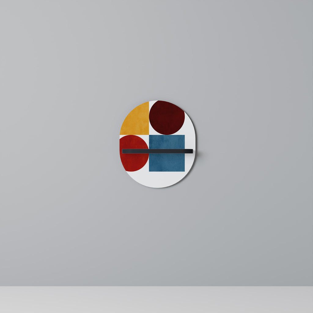 Étagère ovale en forme de puzzle géométrique, finition noire