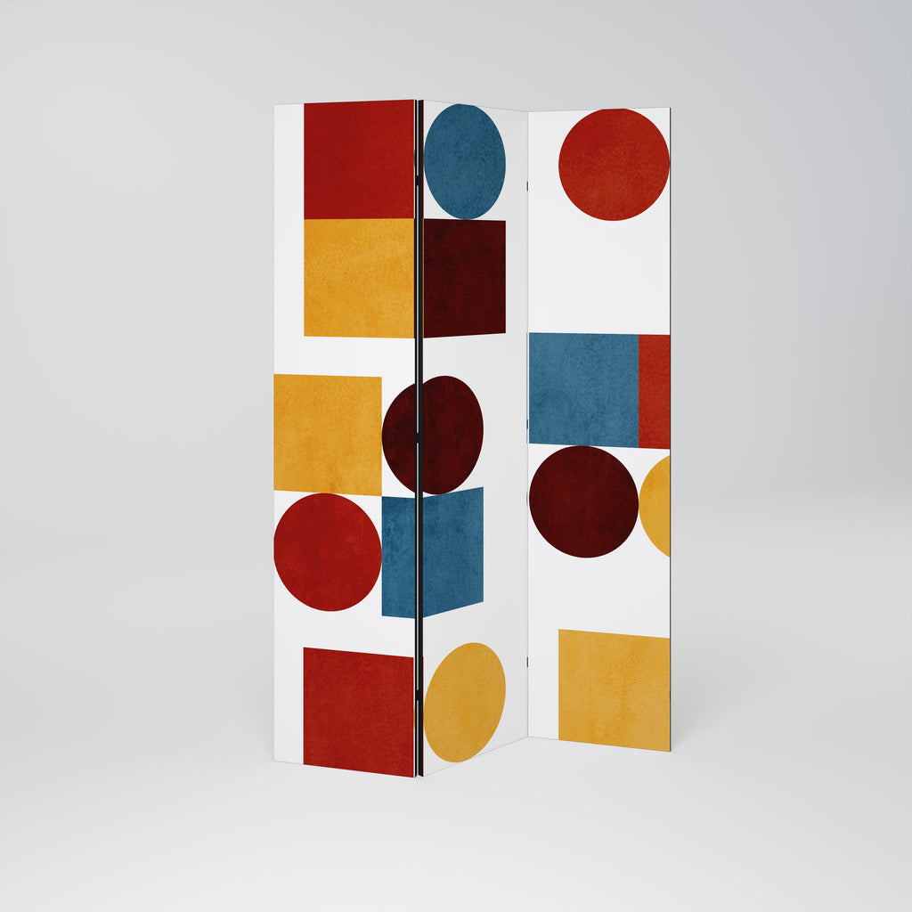 GEOMETRIC PUZZLE Decorative 3-Panel Room Divider