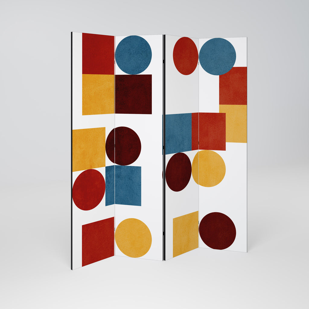 GEOMETRIC PUZZLE 4-Panel Room Divider